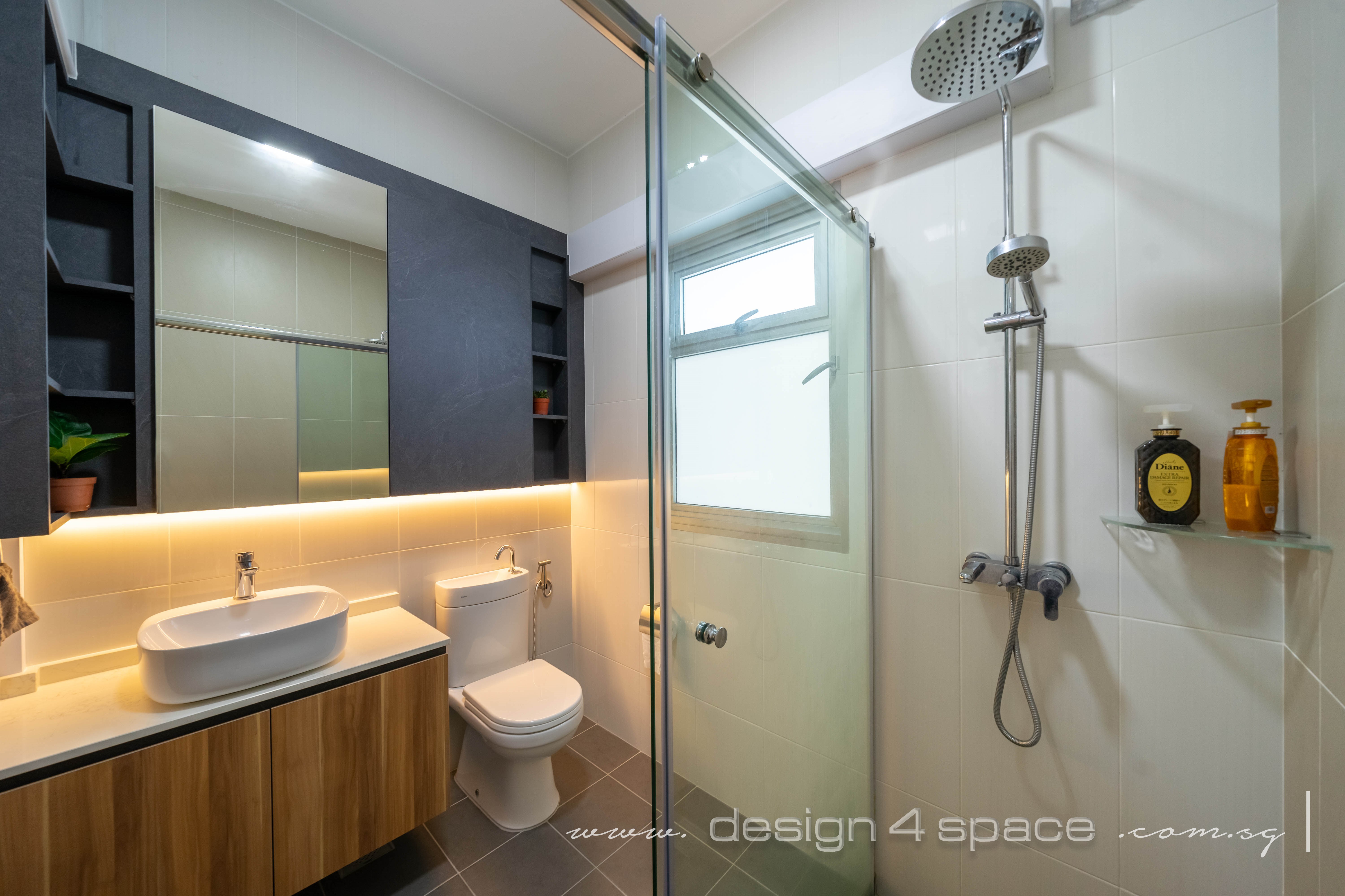 Contemporary Design - Bathroom - HDB 5 Room - Design by Design 4 Space Pte Ltd