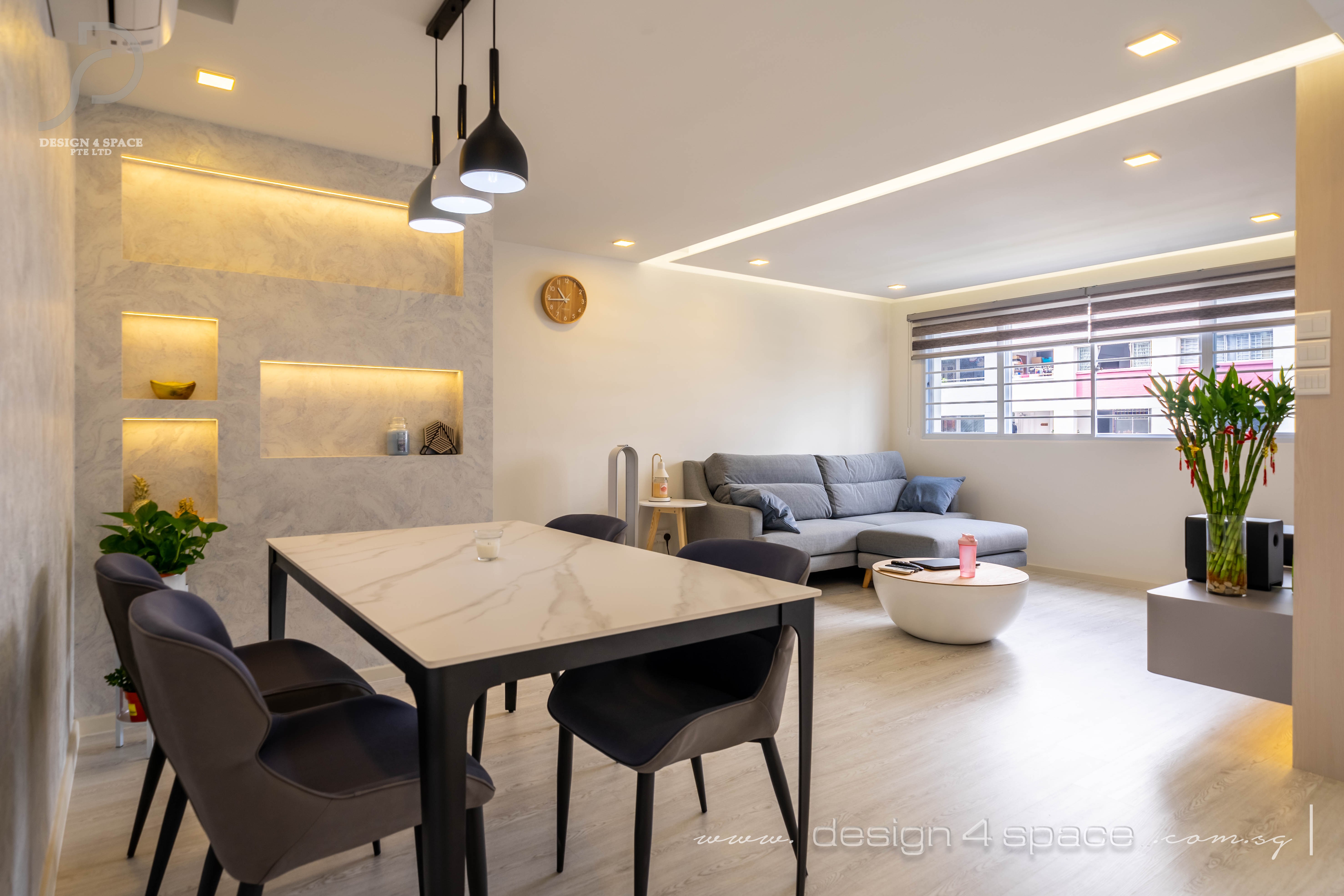 Contemporary, Modern Design - Living Room - HDB 5 Room - Design by Design 4 Space Pte Ltd