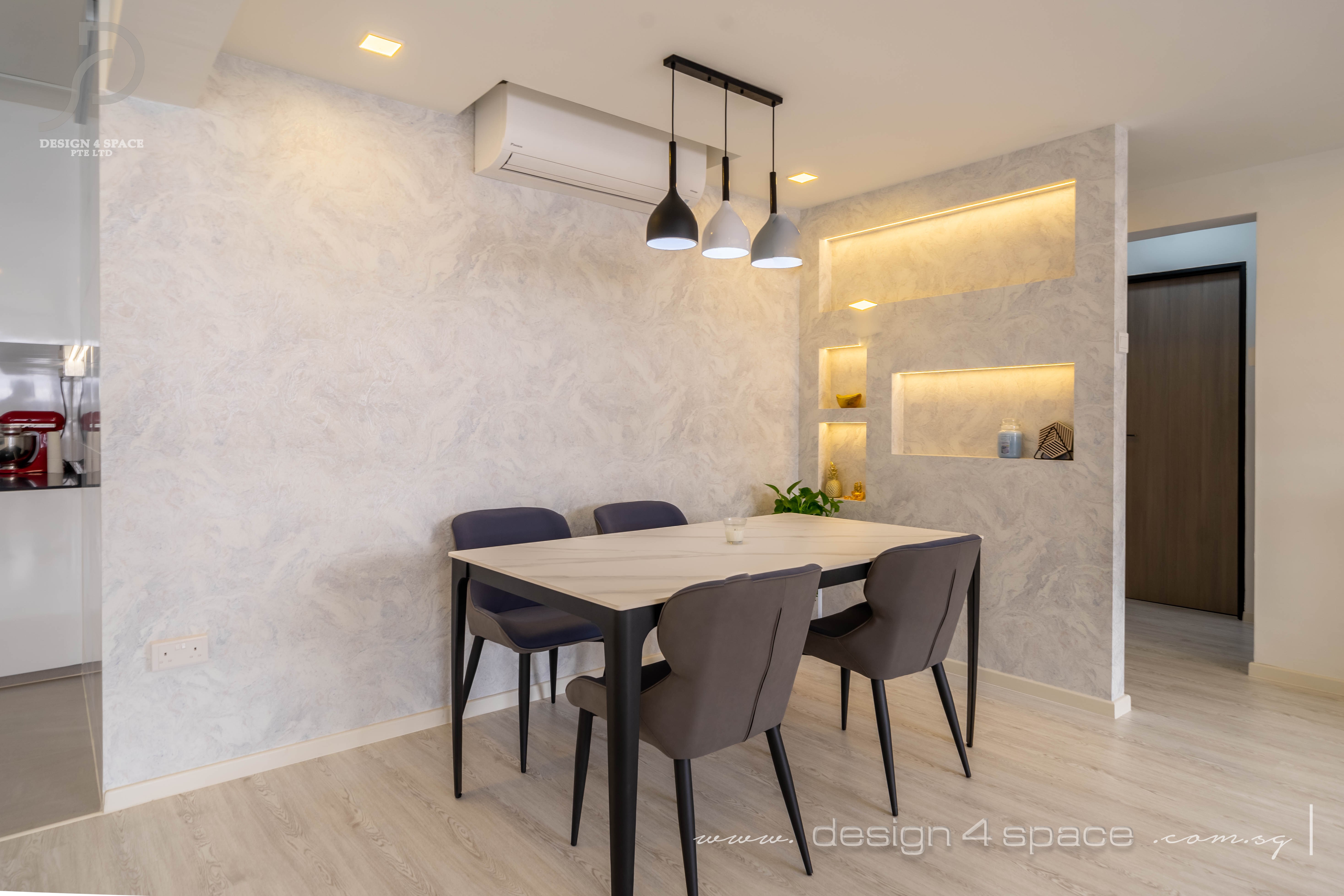 Contemporary, Modern Design - Dining Room - HDB 5 Room - Design by Design 4 Space Pte Ltd