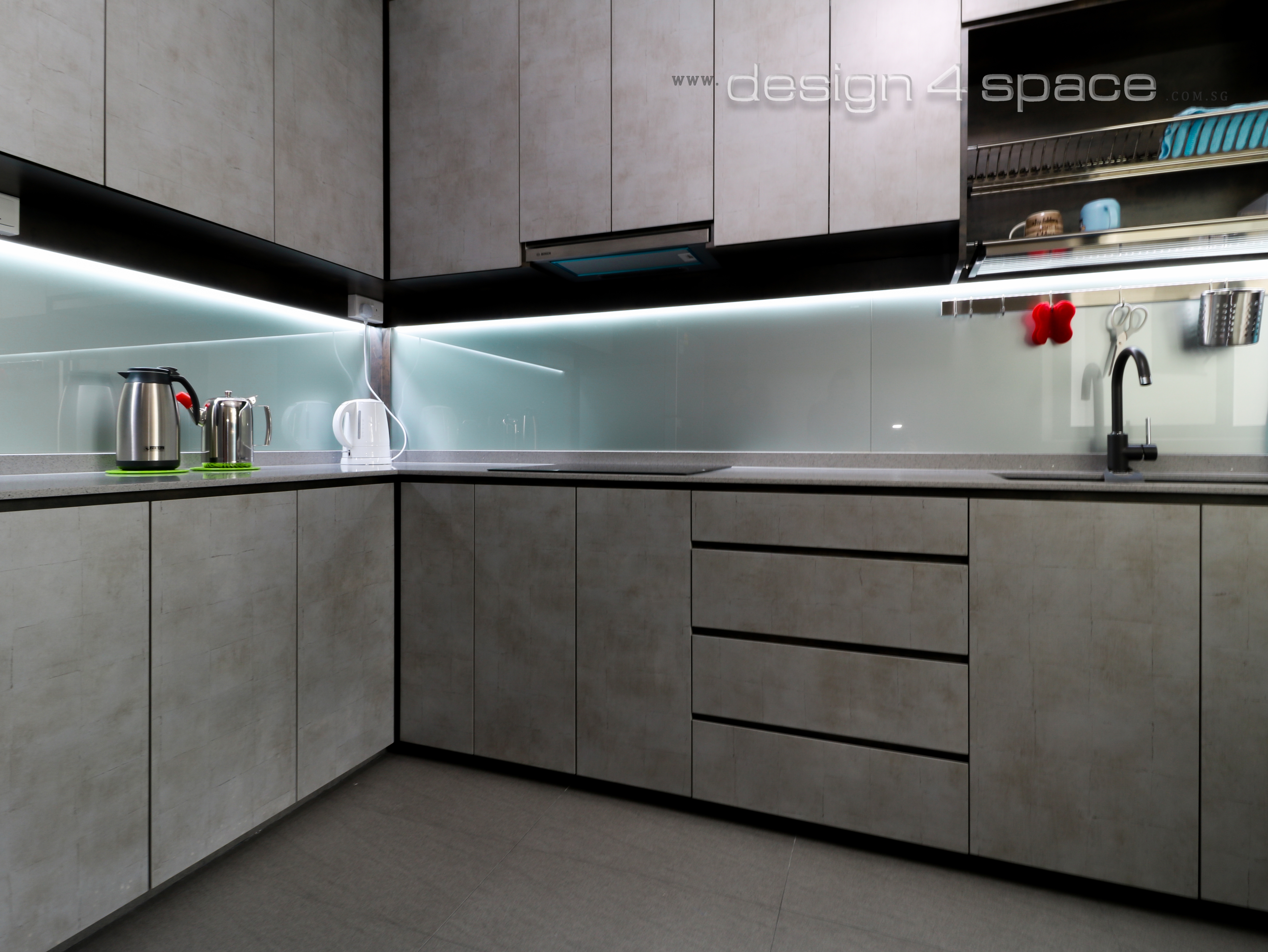 Contemporary, Modern Design - Kitchen - HDB 5 Room - Design by Design 4 Space Pte Ltd