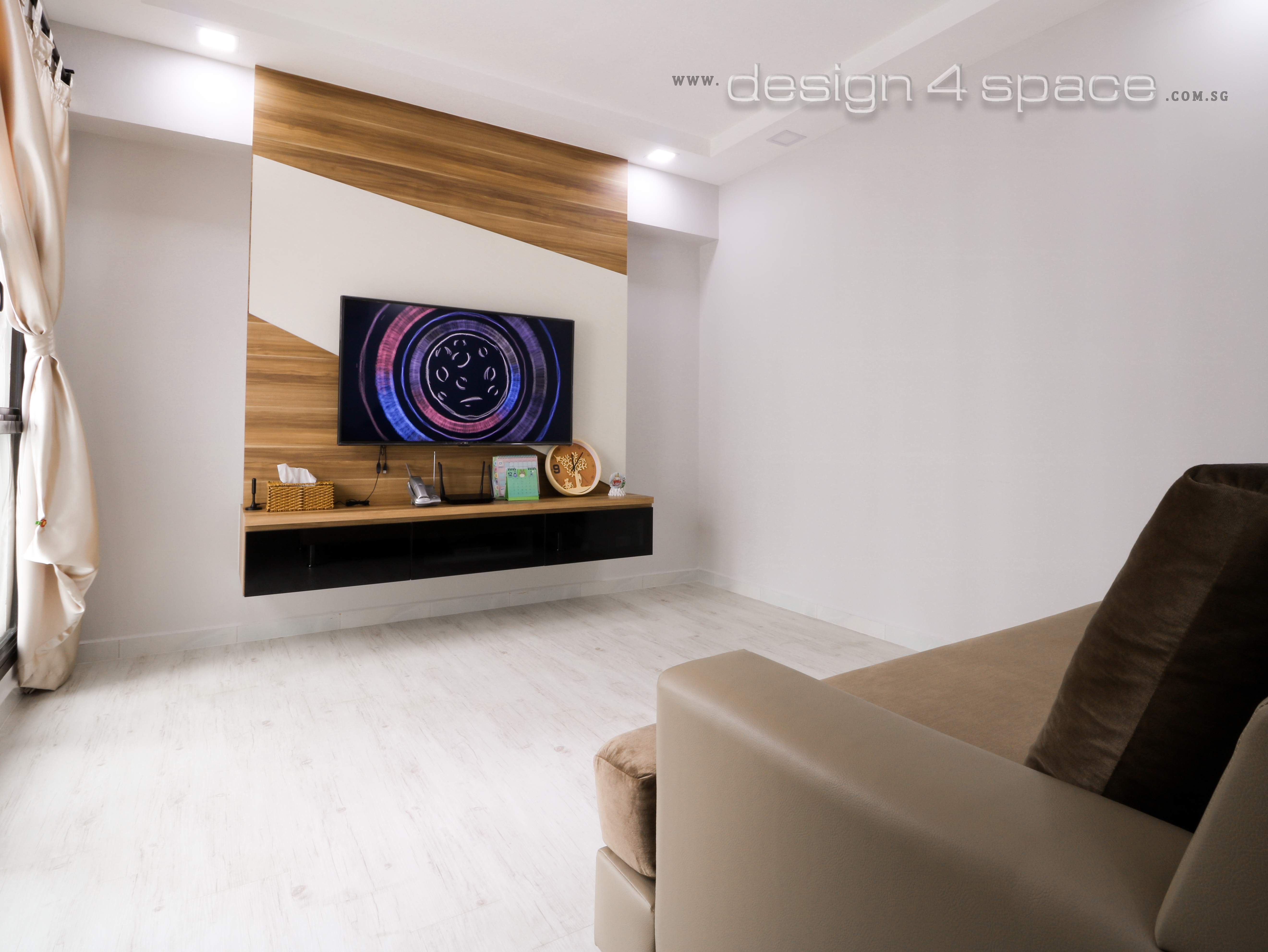 Contemporary, Modern Design - Living Room - HDB 5 Room - Design by Design 4 Space Pte Ltd