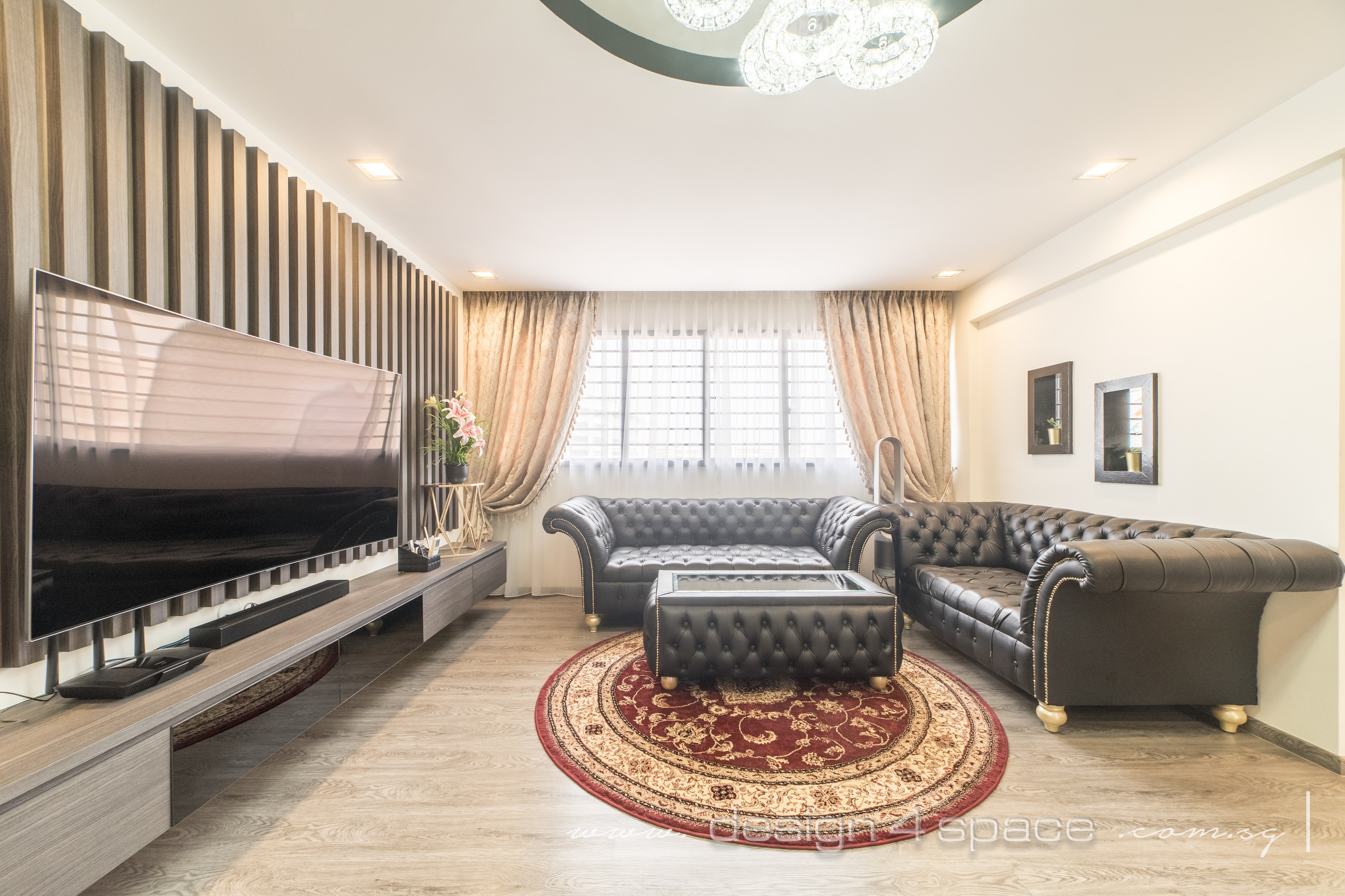 Classical, Tropical Design - Living Room - HDB 5 Room - Design by Design 4 Space Pte Ltd