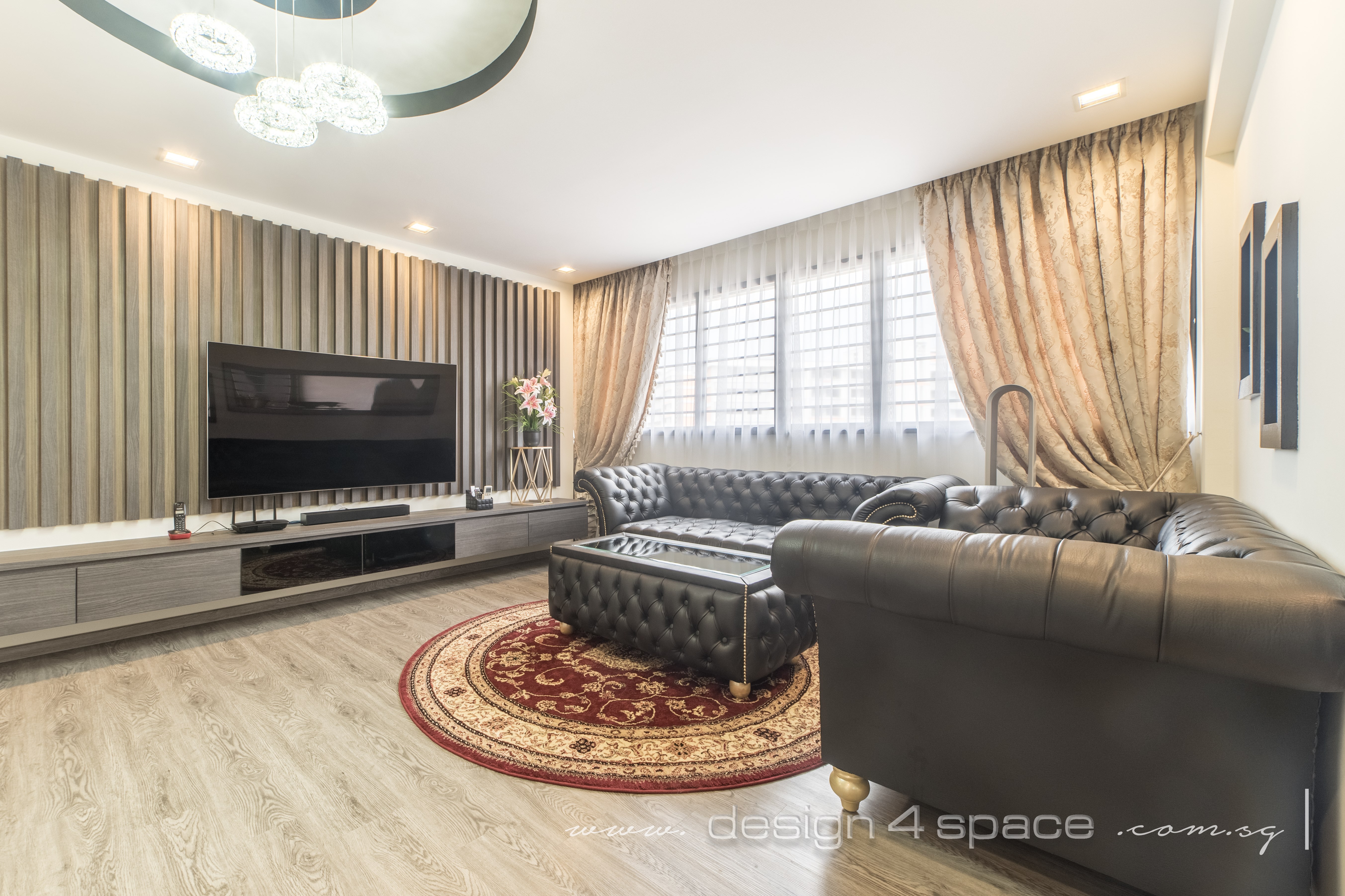 Classical, Tropical Design - Living Room - HDB 5 Room - Design by Design 4 Space Pte Ltd