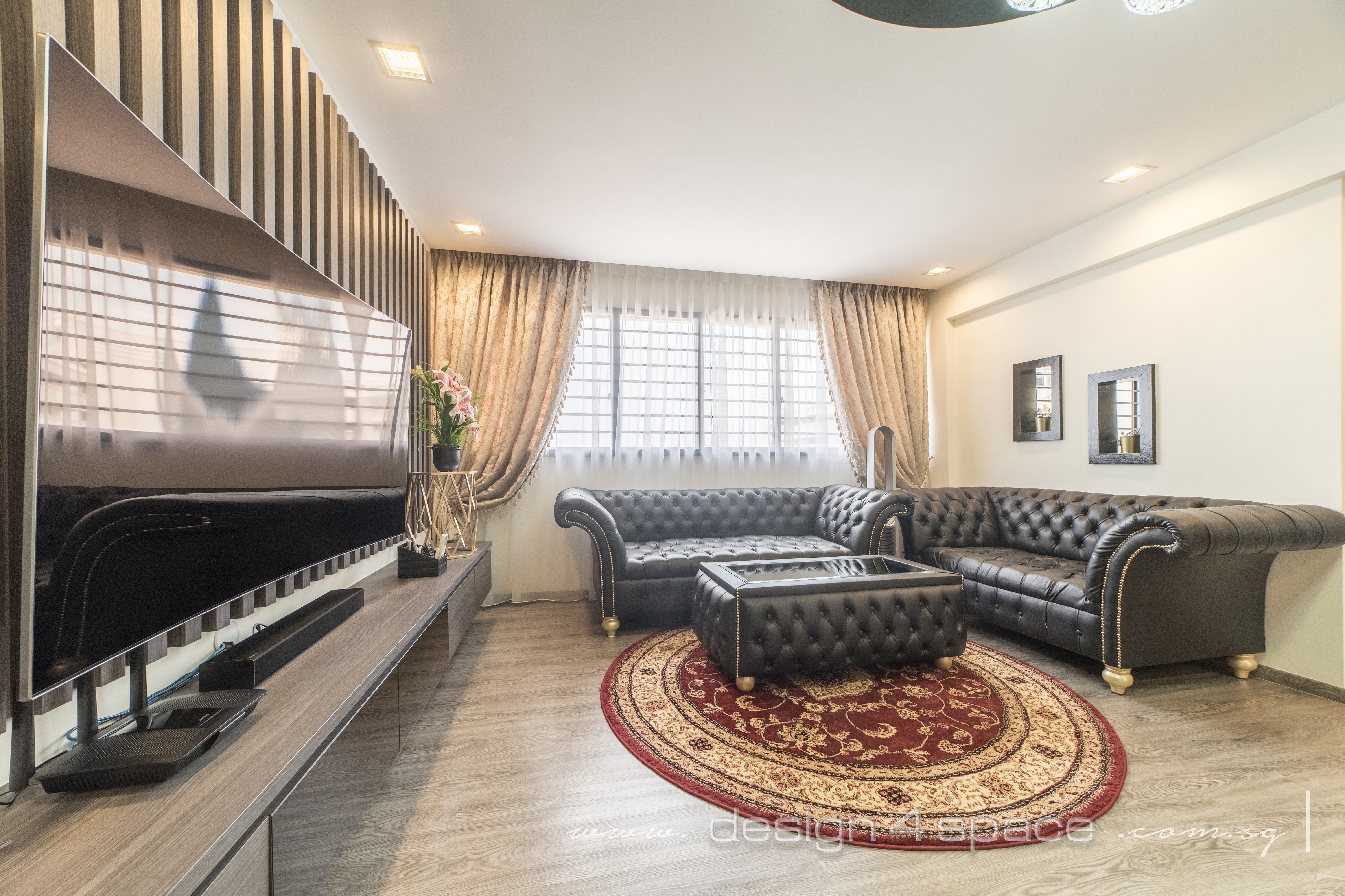 Classical, Tropical Design - Living Room - HDB 5 Room - Design by Design 4 Space Pte Ltd