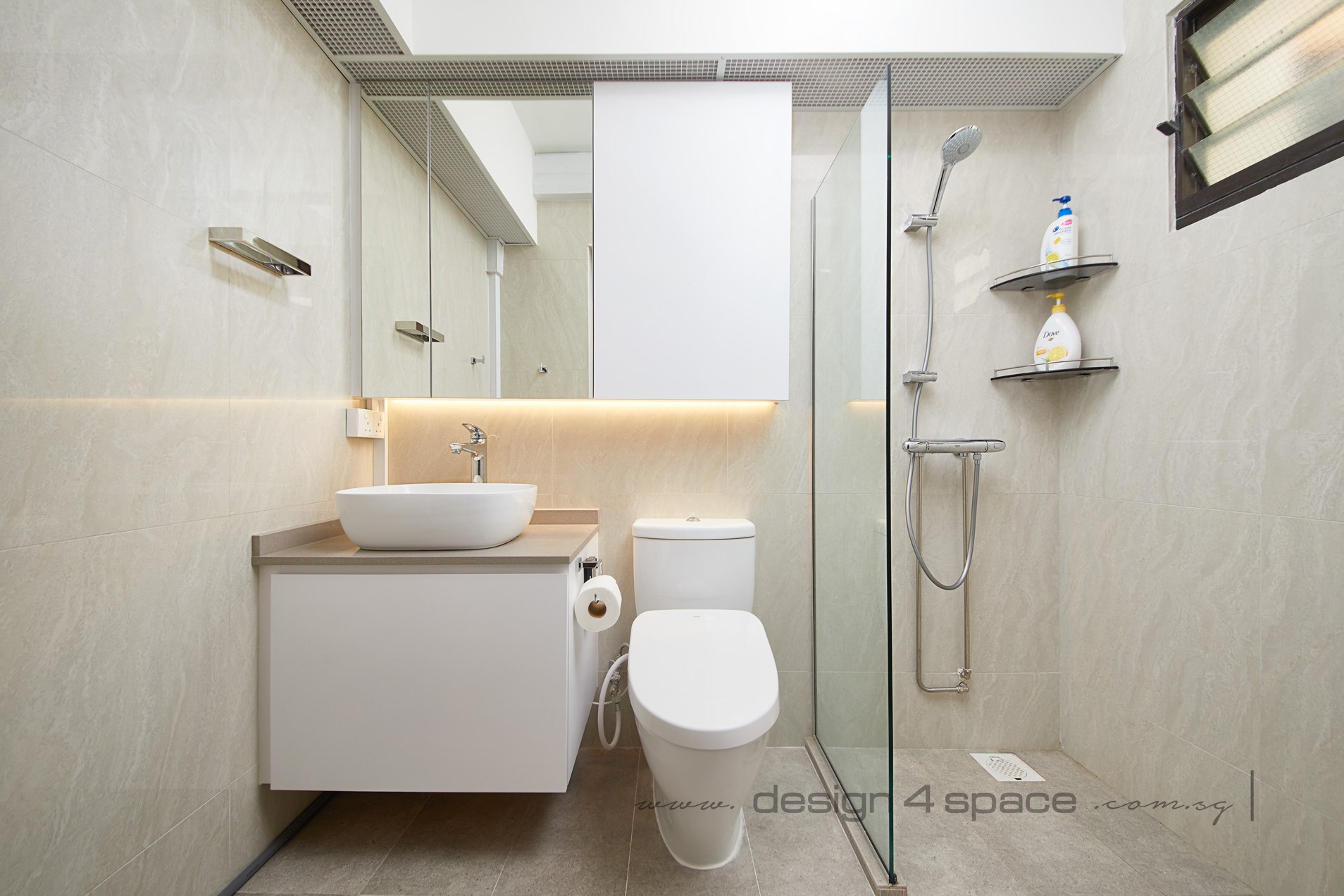 Contemporary Design - Bathroom - HDB 5 Room - Design by Design 4 Space Pte Ltd