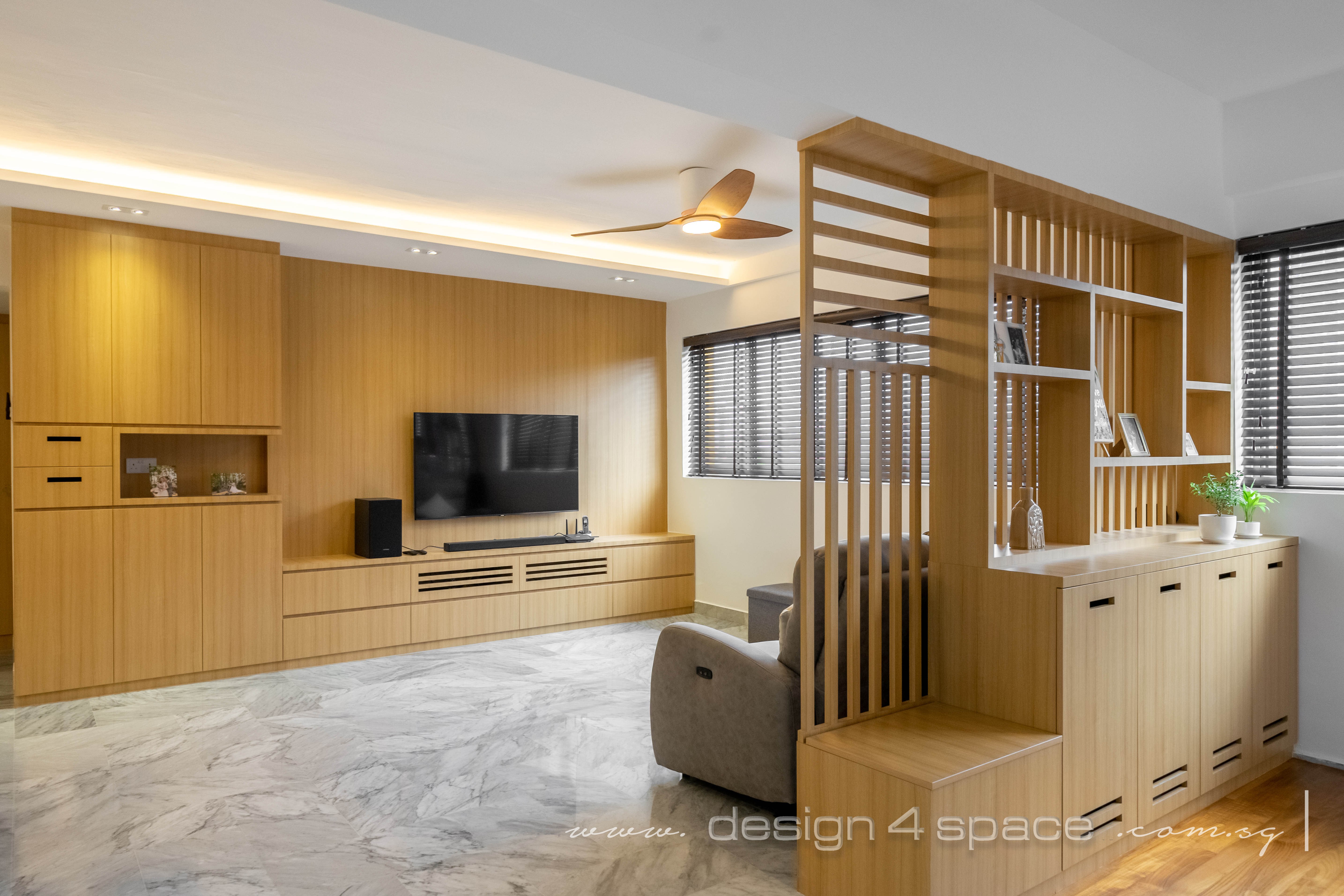 Modern Design - Living Room - HDB 5 Room - Design by Design 4 Space Pte Ltd