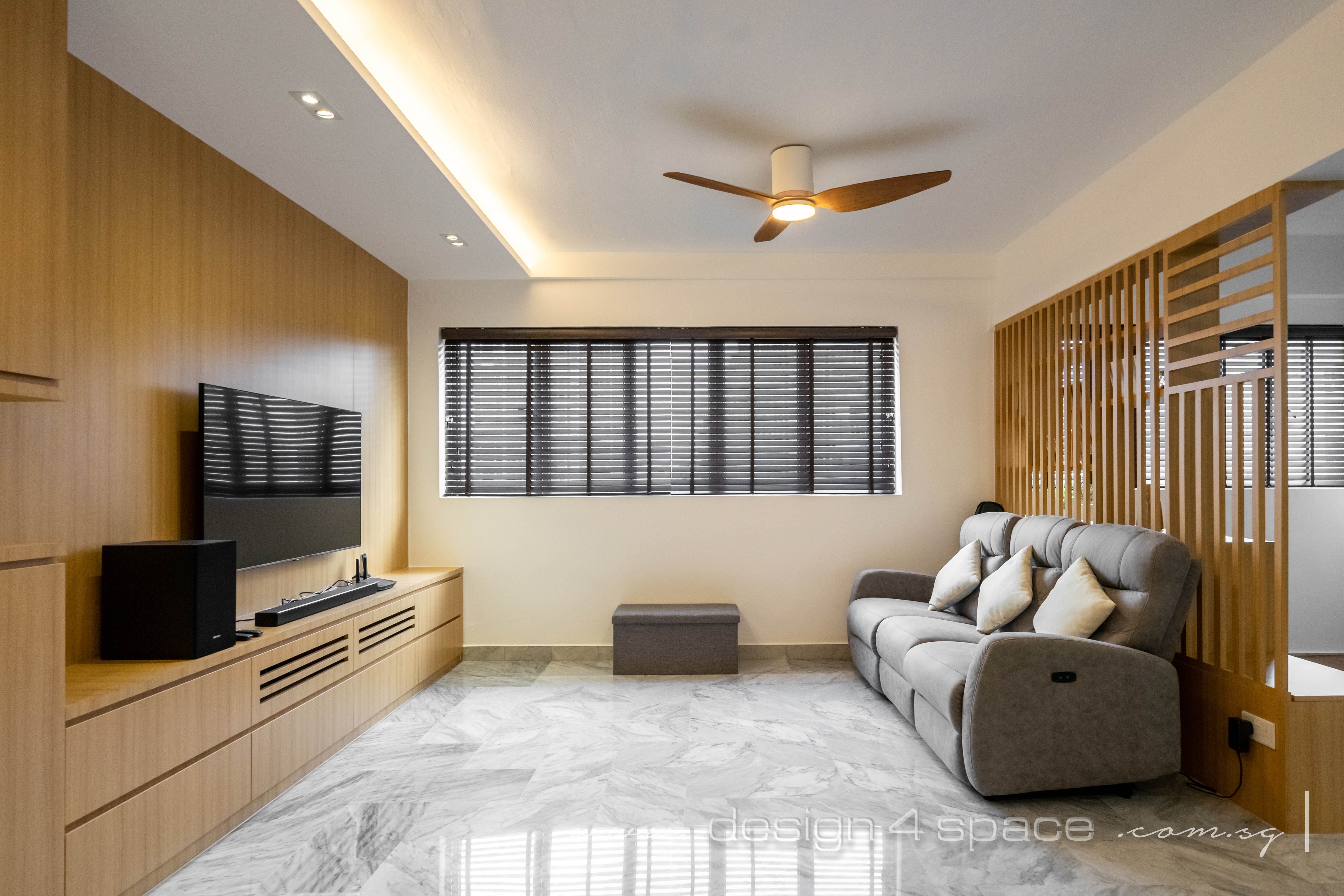 Modern Design - Living Room - HDB 5 Room - Design by Design 4 Space Pte Ltd