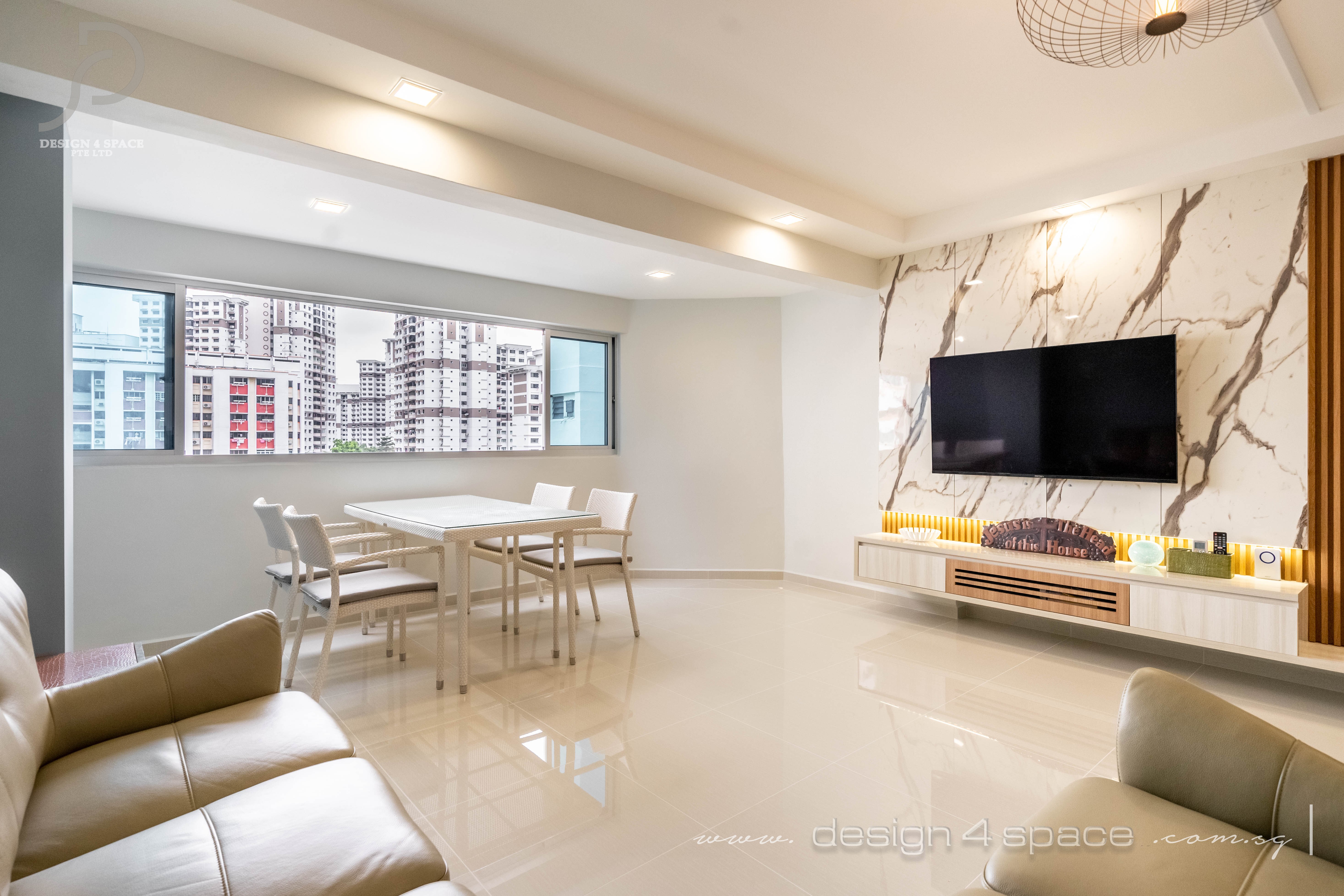 Contemporary Design - Living Room - HDB 5 Room - Design by Design 4 Space Pte Ltd