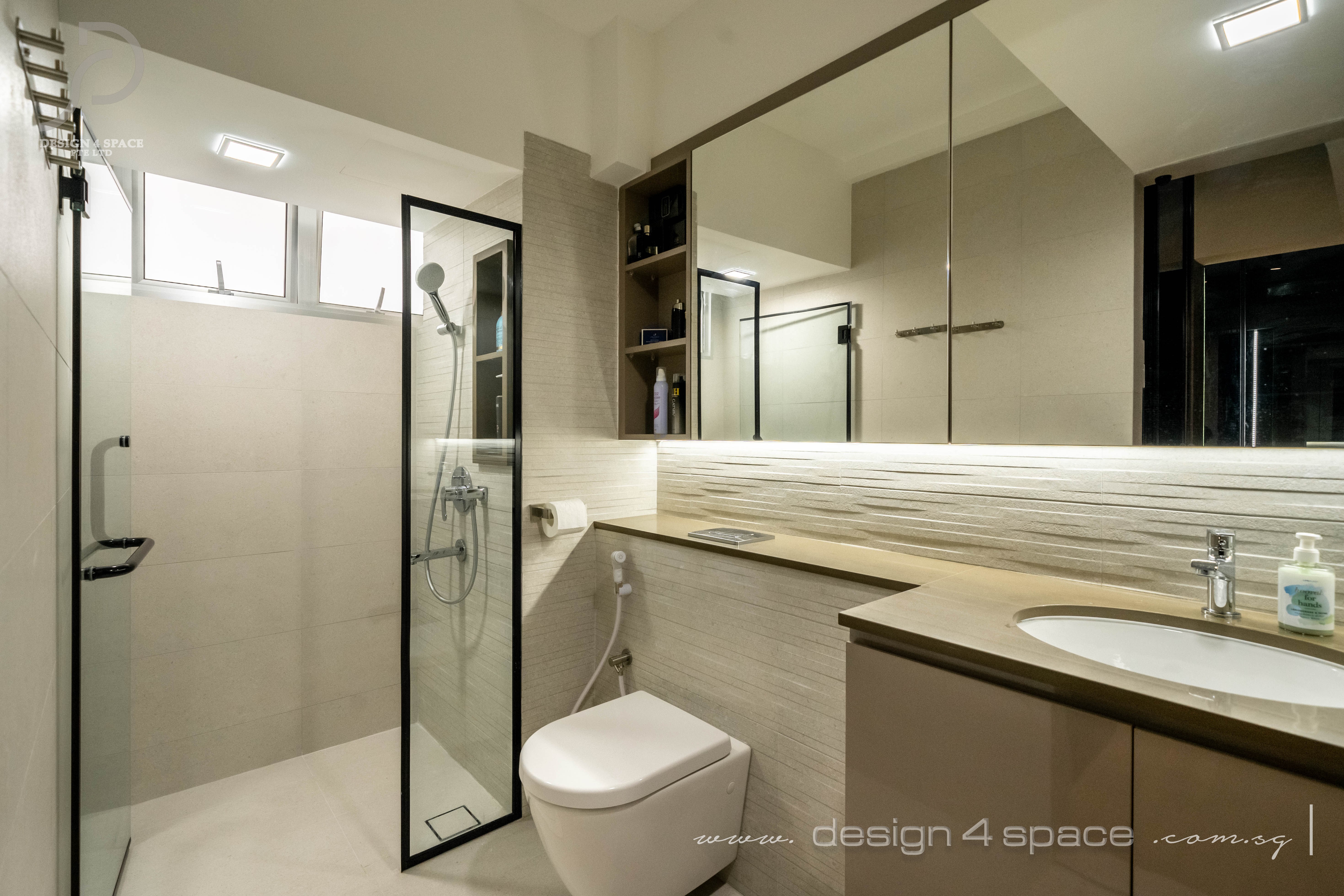 Contemporary Design - Bathroom - HDB 5 Room - Design by Design 4 Space Pte Ltd