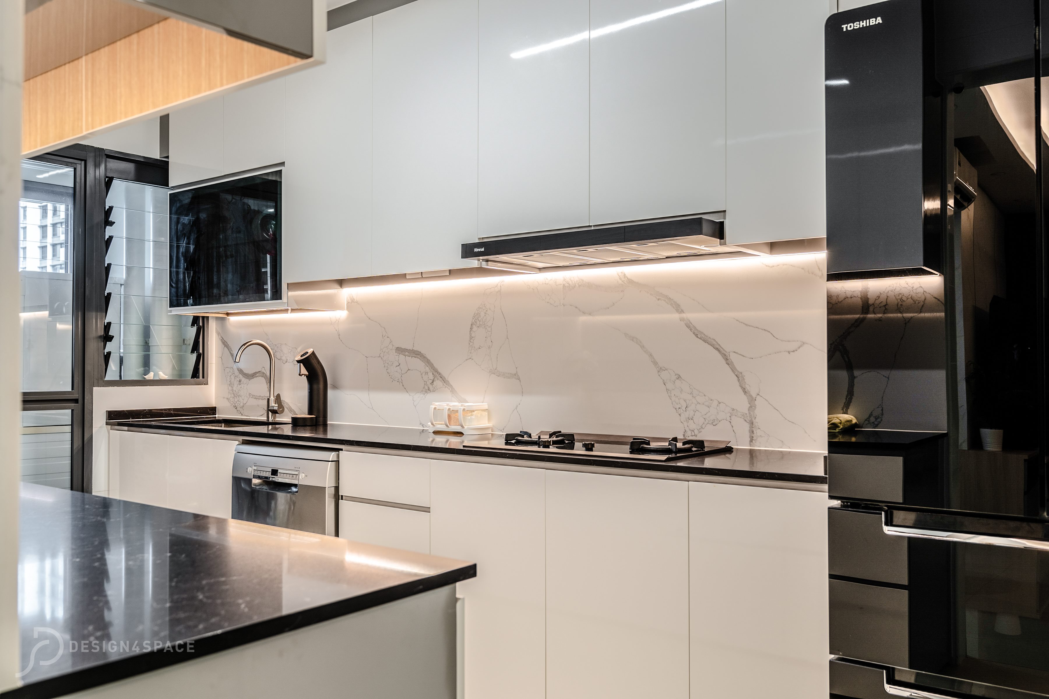 Contemporary, Modern Design - Kitchen - HDB 5 Room - Design by Design 4 Space Pte Ltd