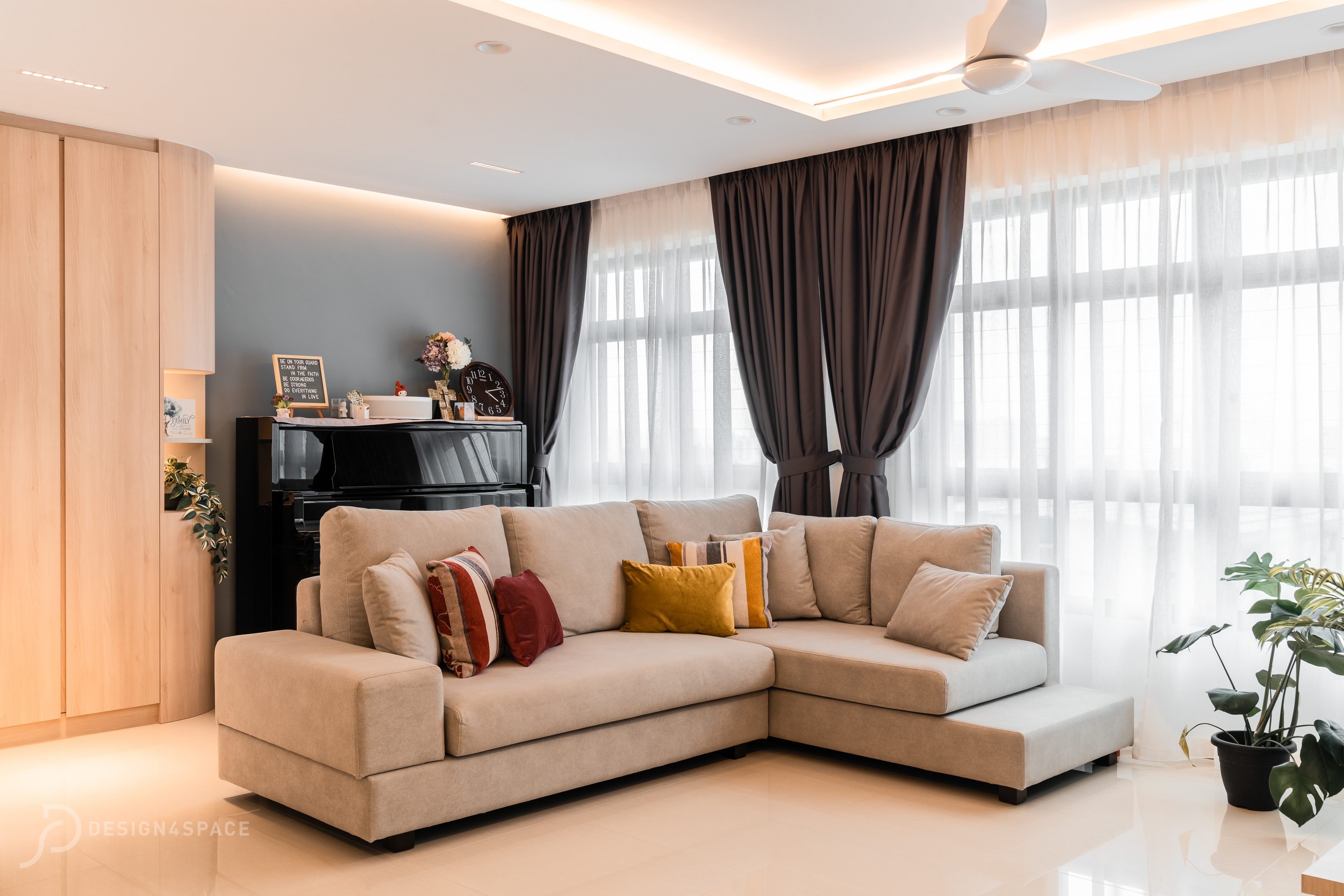 Contemporary, Modern Design - Living Room - HDB 5 Room - Design by Design 4 Space Pte Ltd