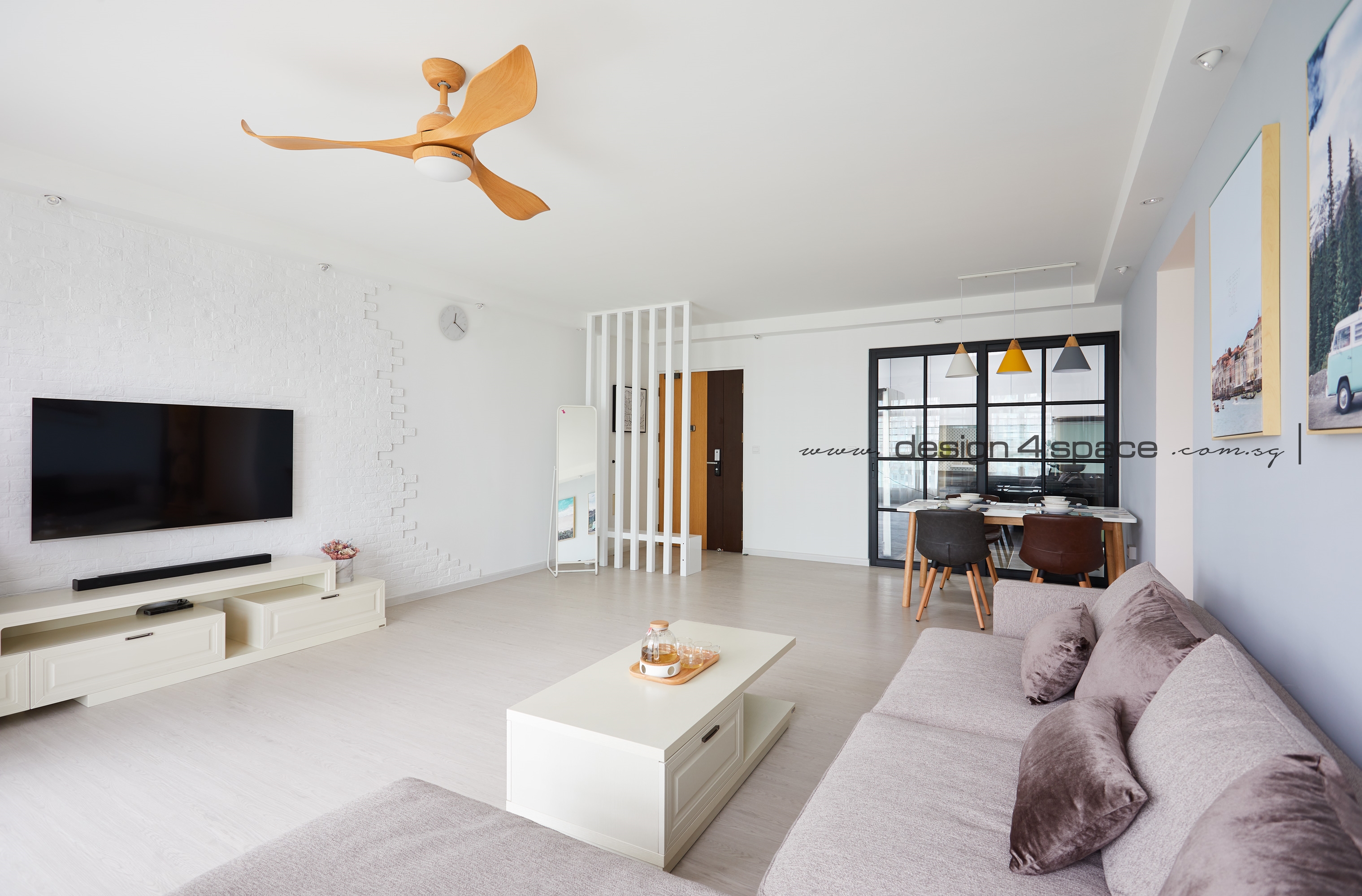 Minimalist, Scandinavian Design - Living Room - HDB 5 Room - Design by Design 4 Space Pte Ltd