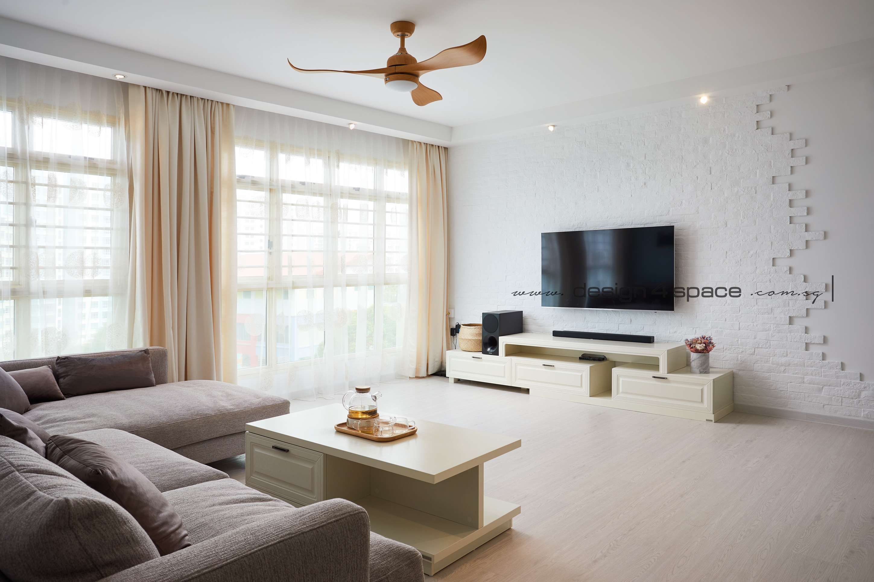 Minimalist, Scandinavian Design - Living Room - HDB 5 Room - Design by Design 4 Space Pte Ltd