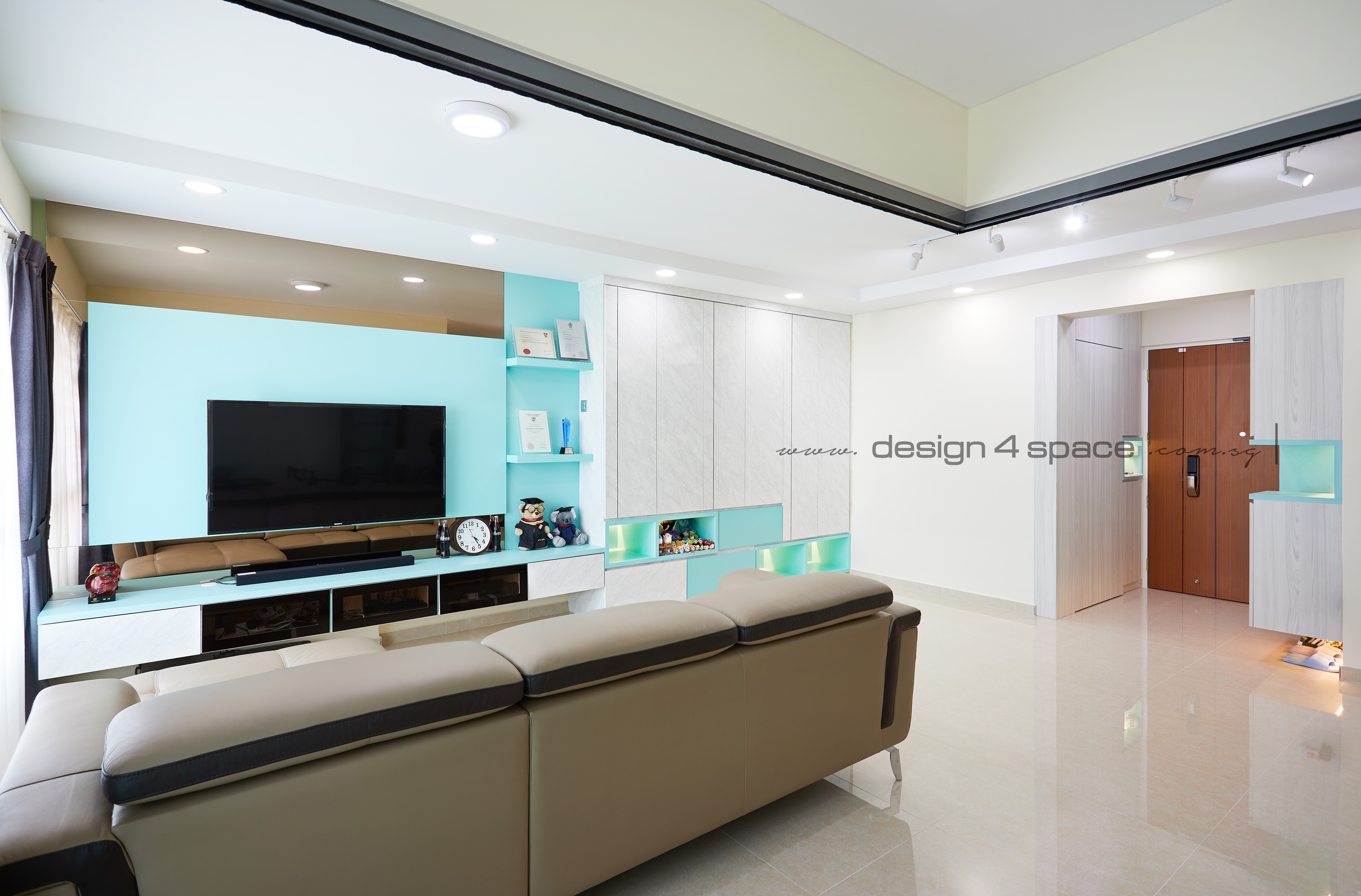 Contemporary, Modern Design - Living Room - HDB 5 Room - Design by Design 4 Space Pte Ltd