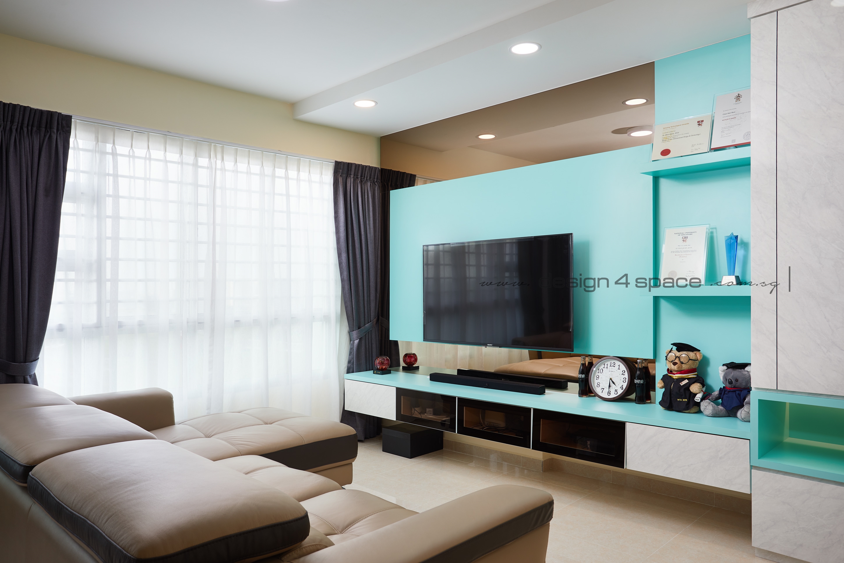 Contemporary, Modern Design - Living Room - HDB 5 Room - Design by Design 4 Space Pte Ltd