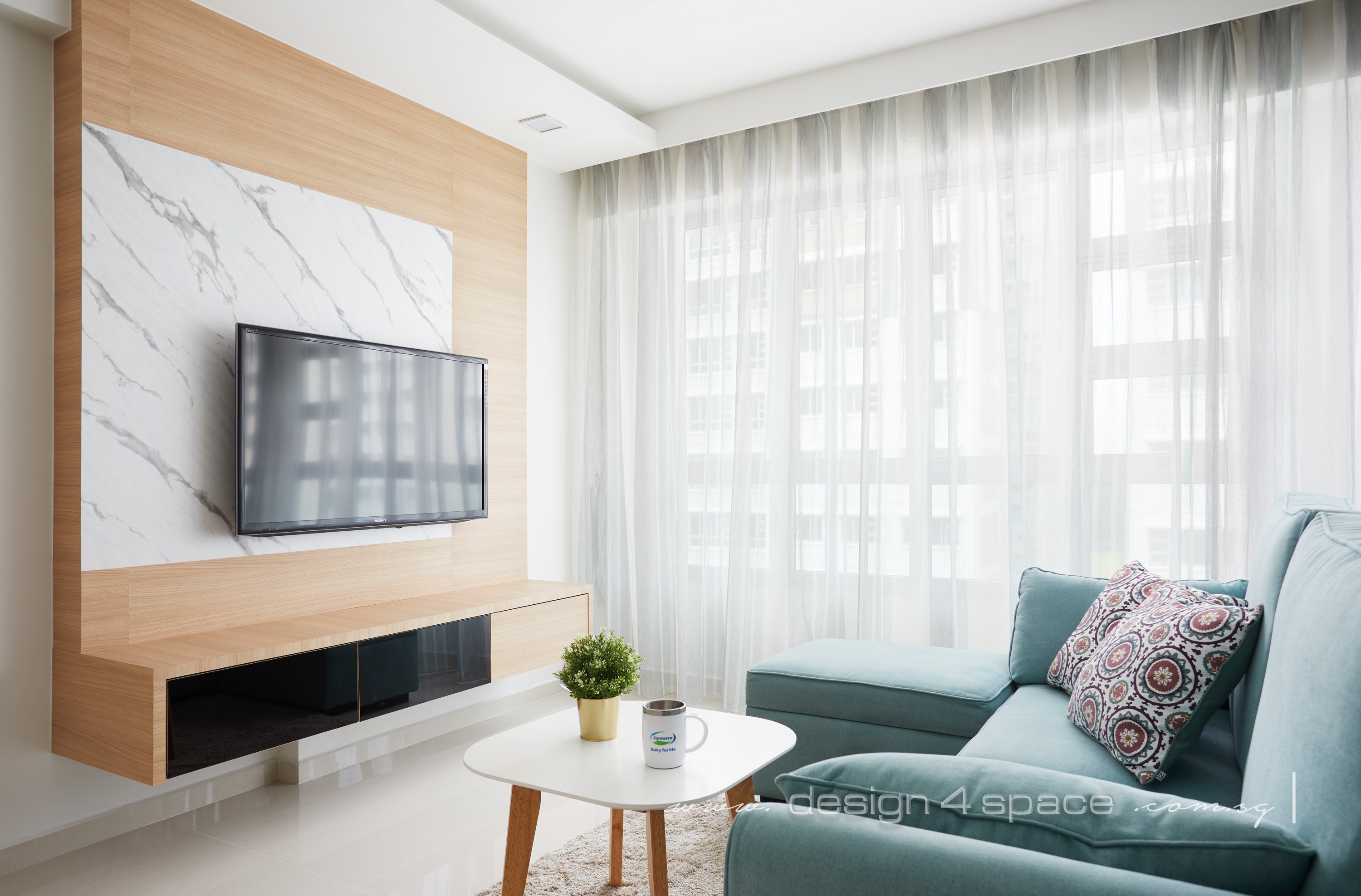 Contemporary, Scandinavian Design - Living Room - HDB 5 Room - Design by Design 4 Space Pte Ltd