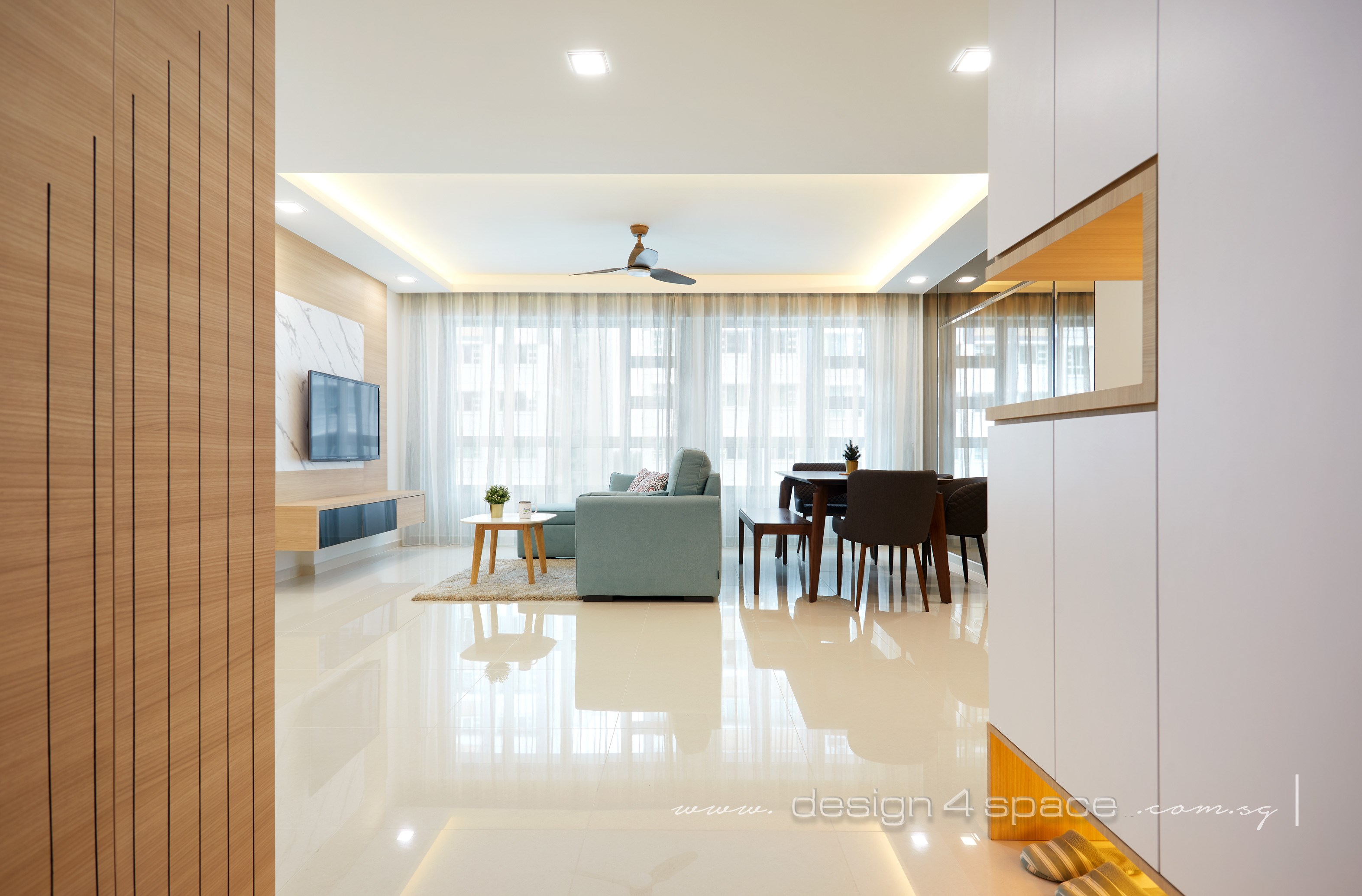 Contemporary, Scandinavian Design - Living Room - HDB 5 Room - Design by Design 4 Space Pte Ltd