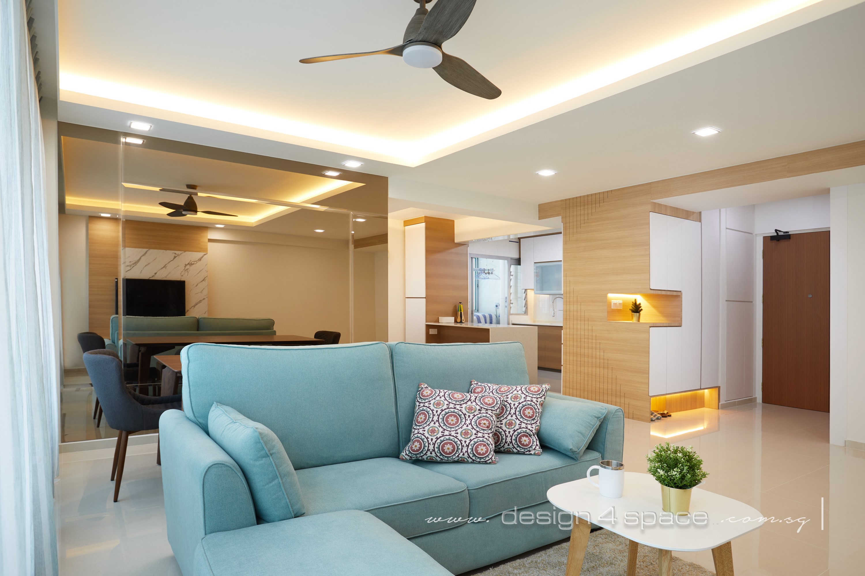 Contemporary, Scandinavian Design - Living Room - HDB 5 Room - Design by Design 4 Space Pte Ltd