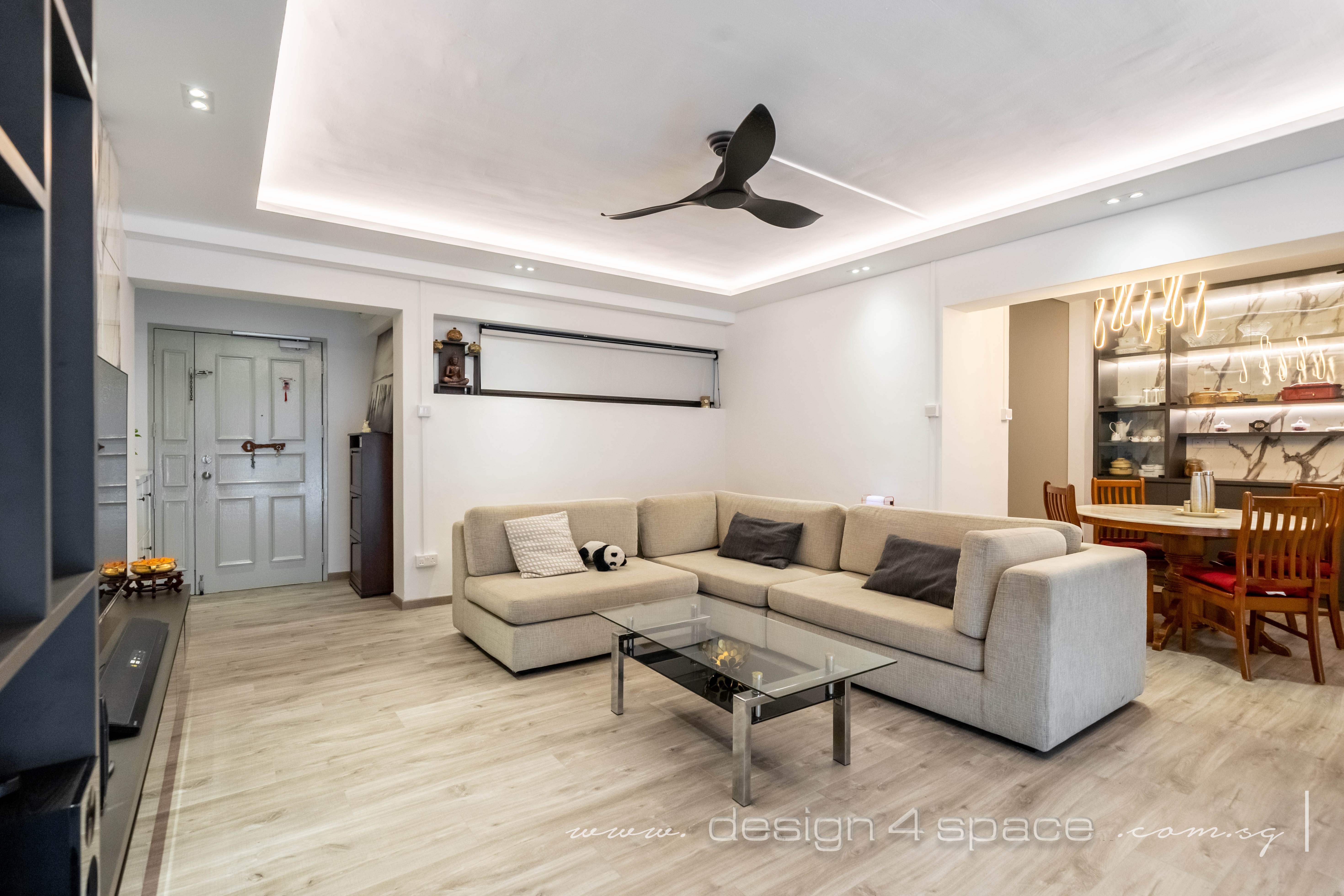 Contemporary Design - Living Room - HDB 5 Room - Design by Design 4 Space Pte Ltd