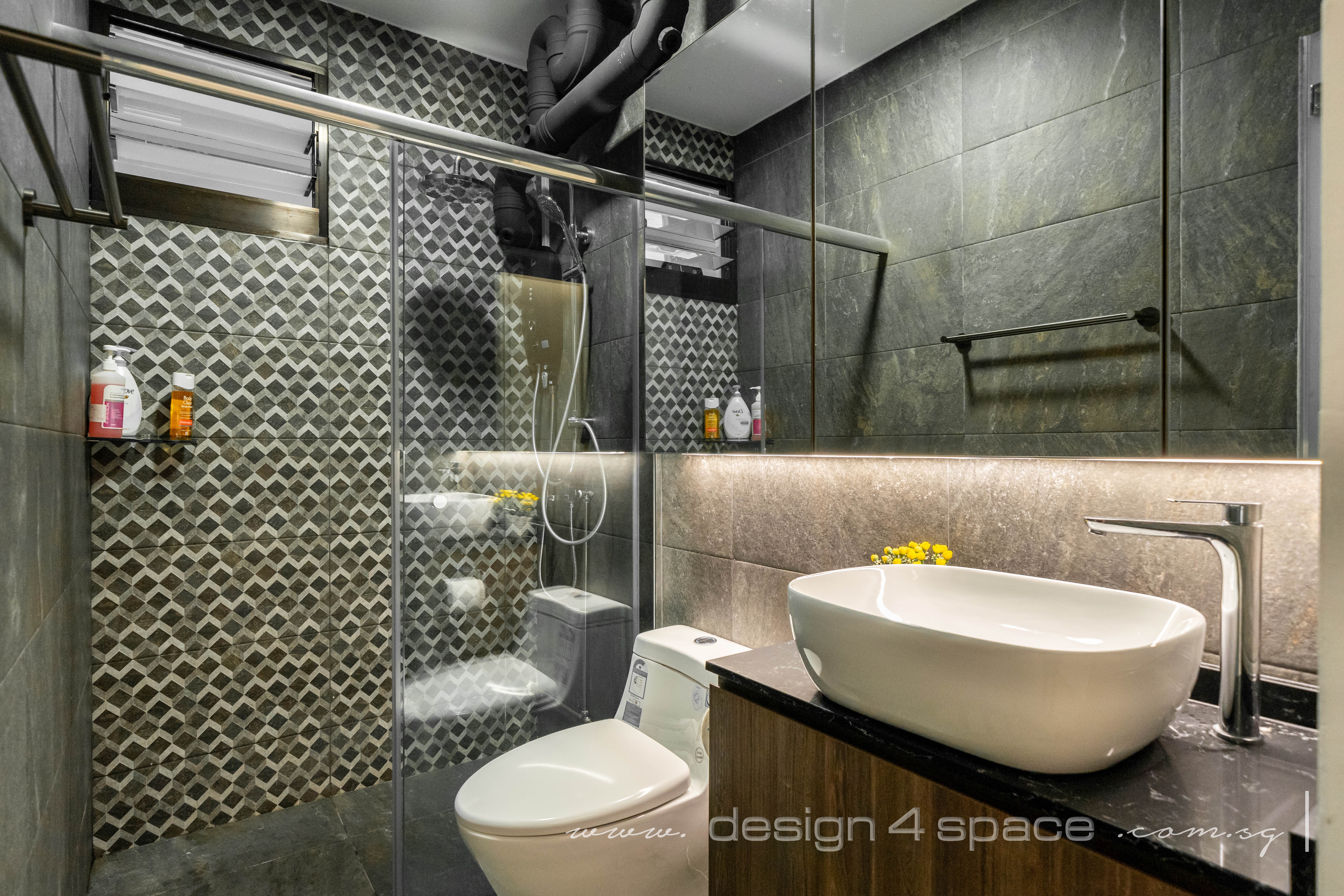 Contemporary Design - Bathroom - HDB 5 Room - Design by Design 4 Space Pte Ltd