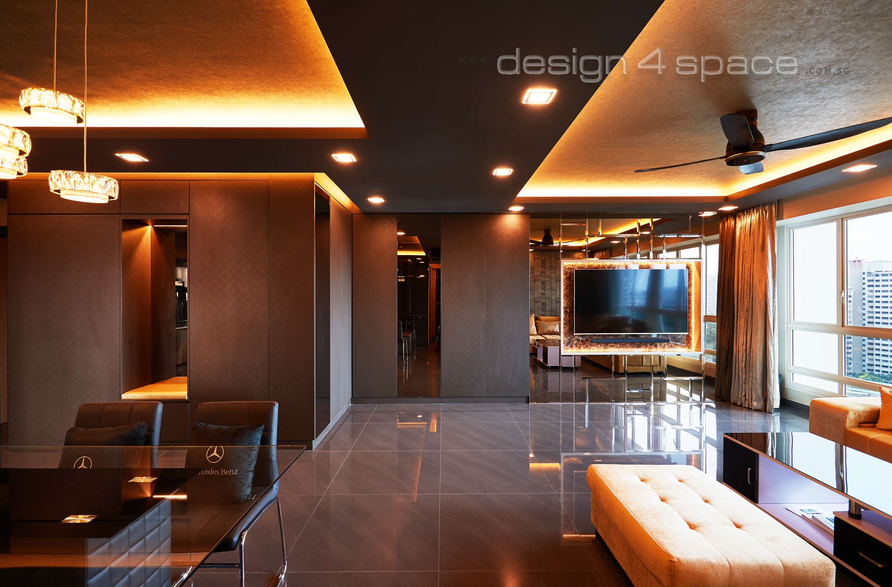 Modern Design - Living Room - HDB 5 Room - Design by Design 4 Space Pte Ltd