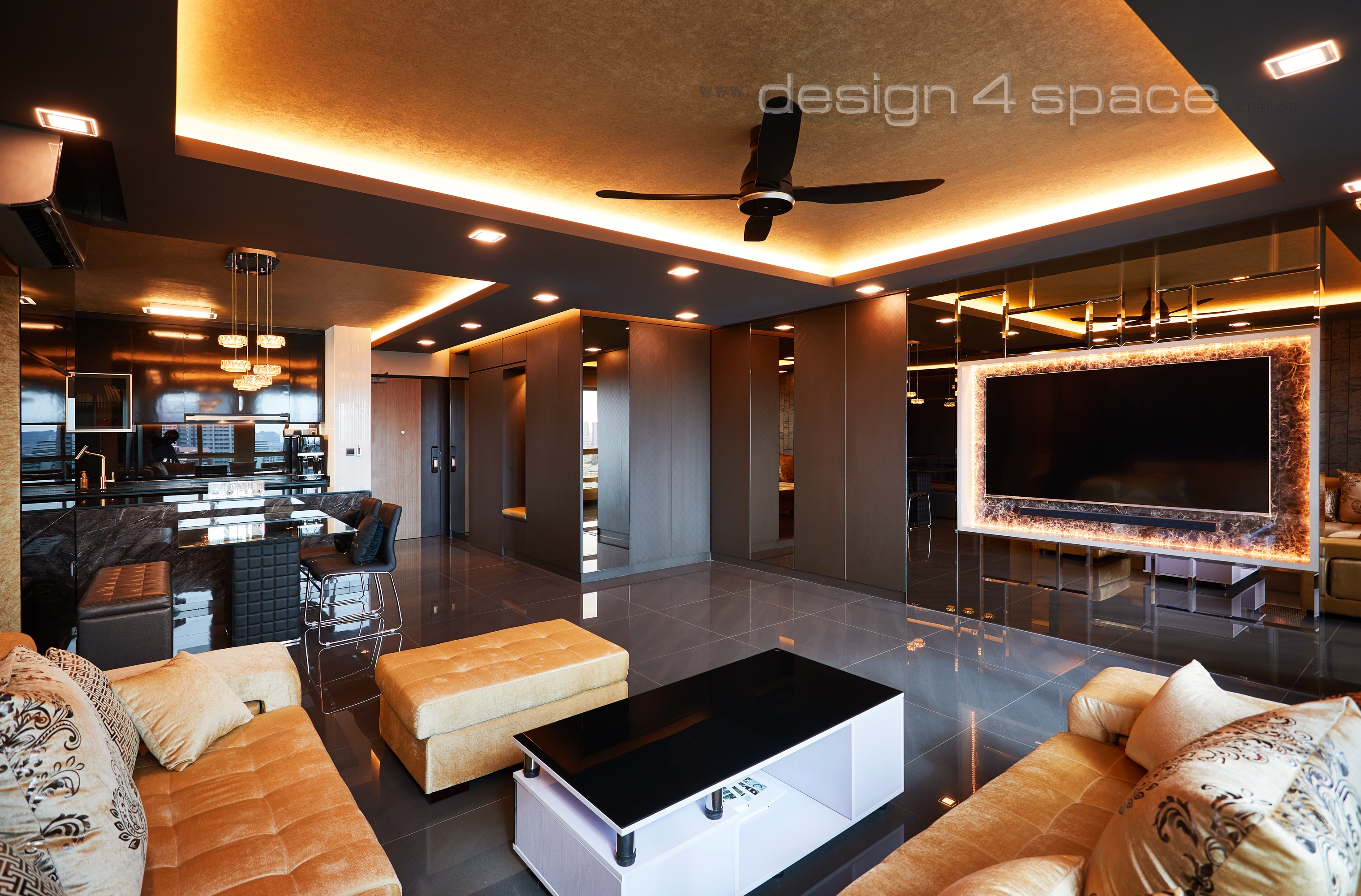 Modern Design - Living Room - HDB 5 Room - Design by Design 4 Space Pte Ltd