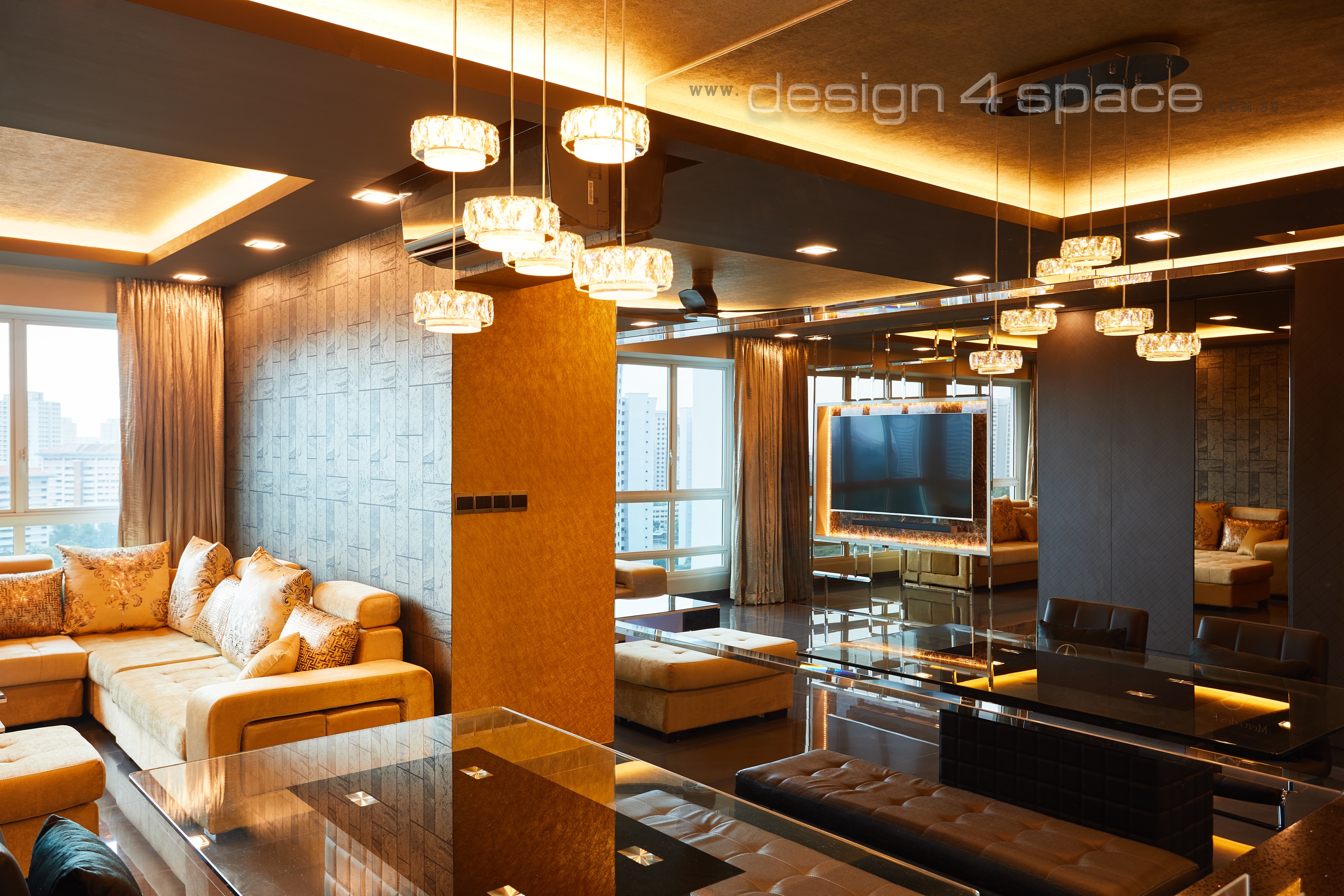 Modern Design - Living Room - HDB 5 Room - Design by Design 4 Space Pte Ltd