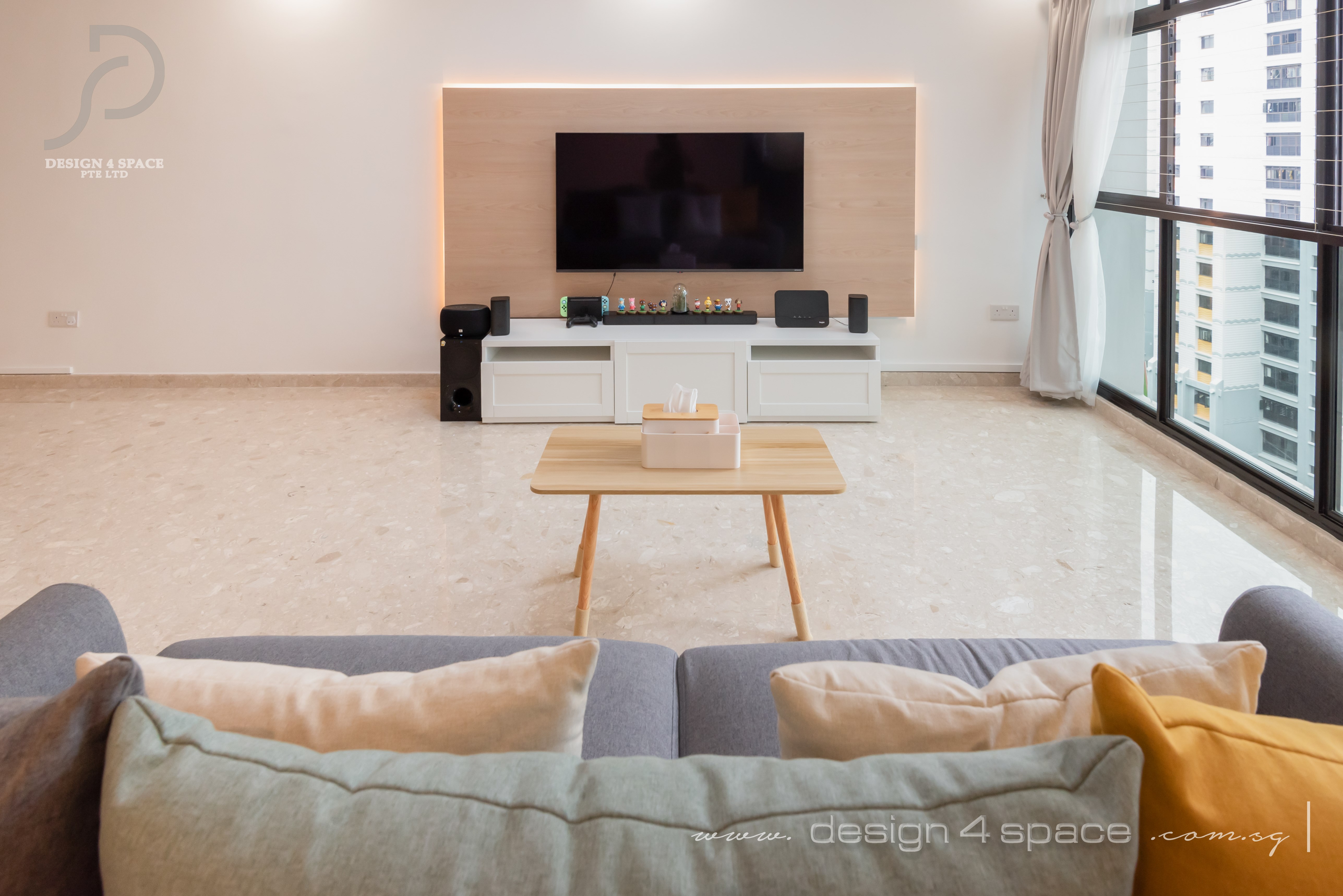 Scandinavian Design - Living Room - HDB 5 Room - Design by Design 4 Space Pte Ltd