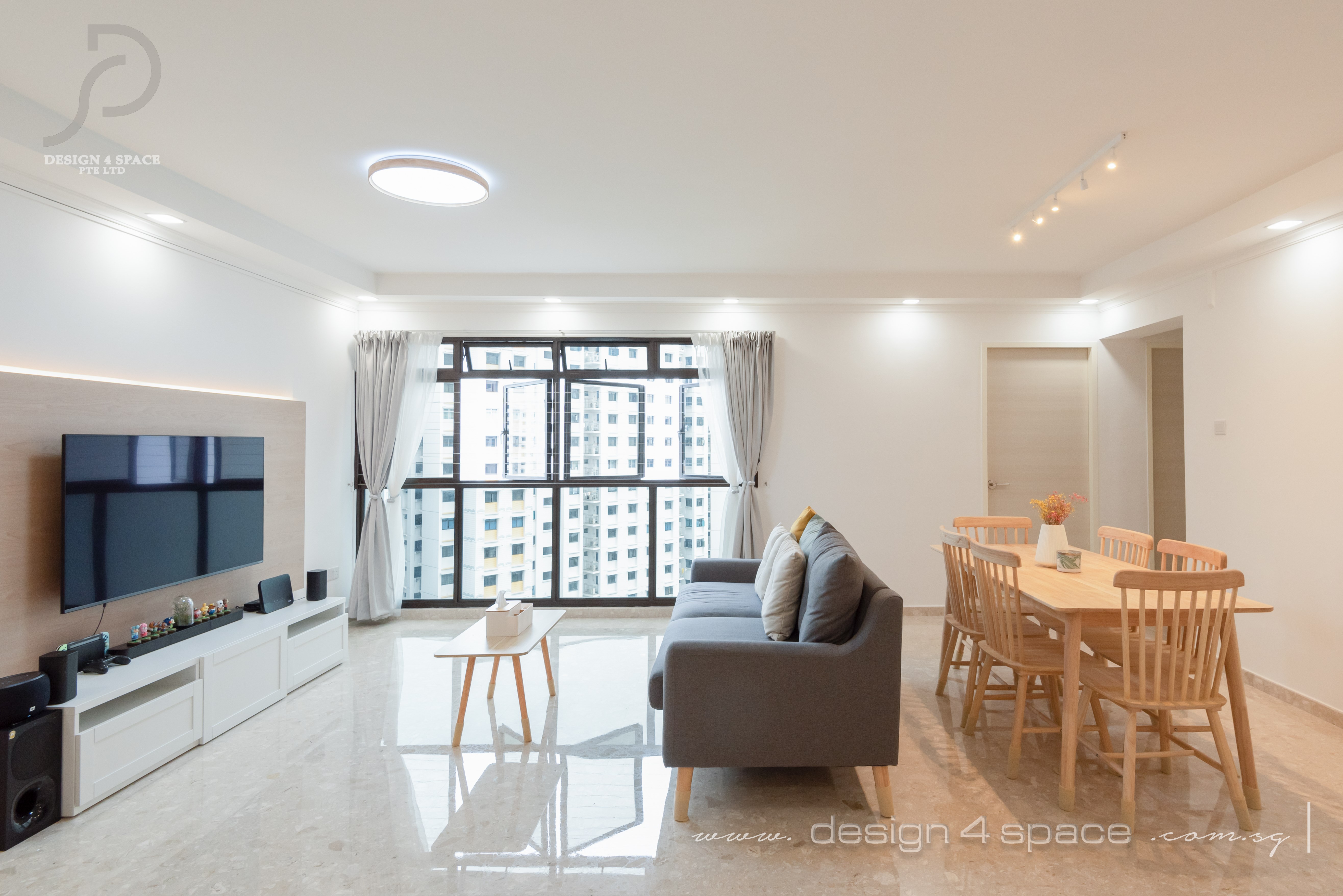 Scandinavian Design - Living Room - HDB 5 Room - Design by Design 4 Space Pte Ltd