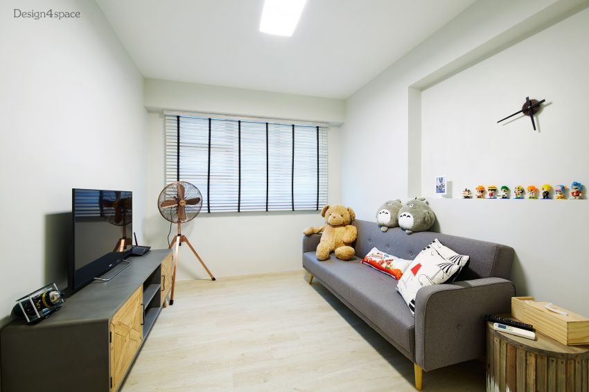 Industrial, Scandinavian Design - Entertainment Room - HDB 5 Room - Design by Design 4 Space Pte Ltd