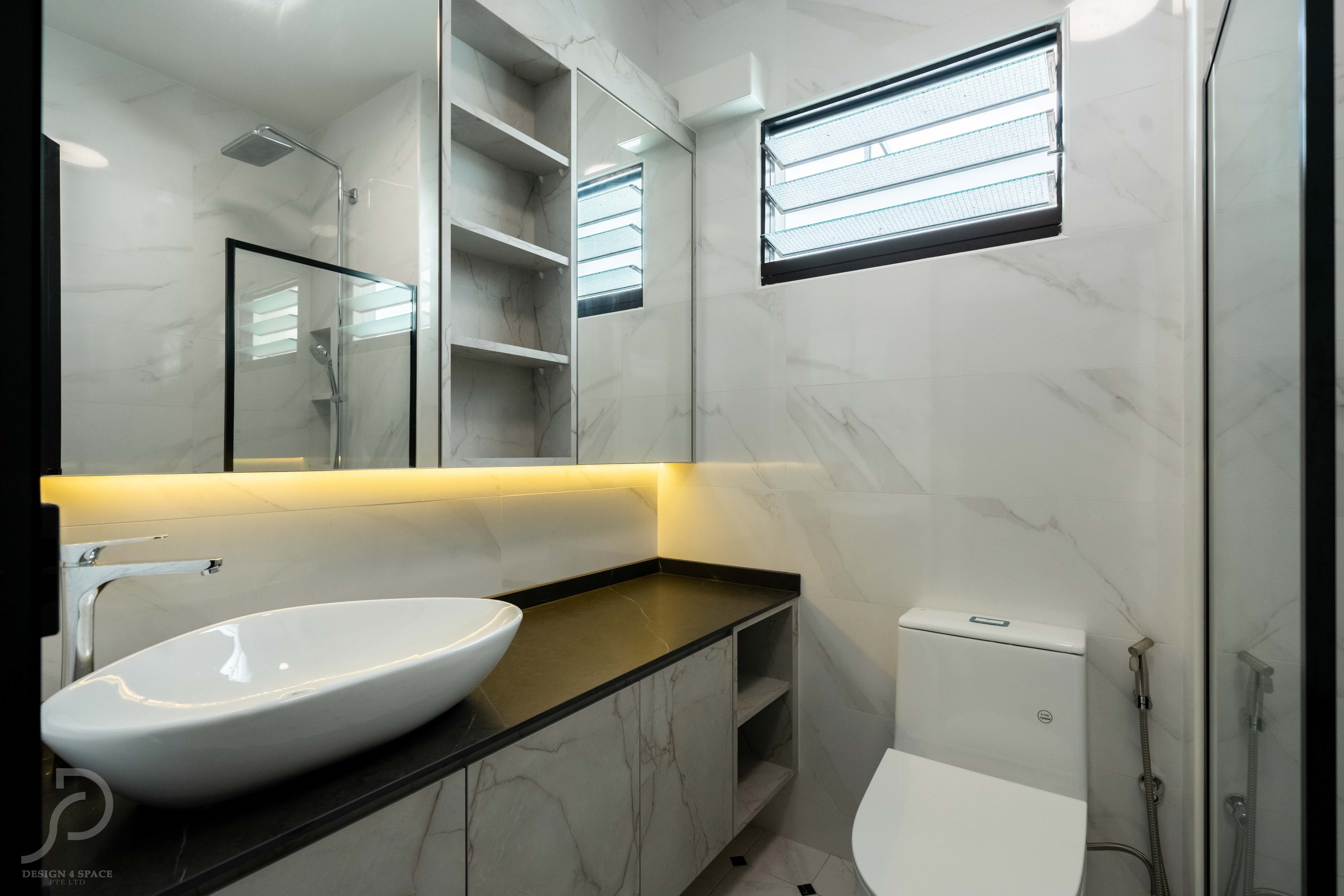 Classical, Contemporary Design - Bathroom - HDB 5 Room - Design by Design 4 Space Pte Ltd