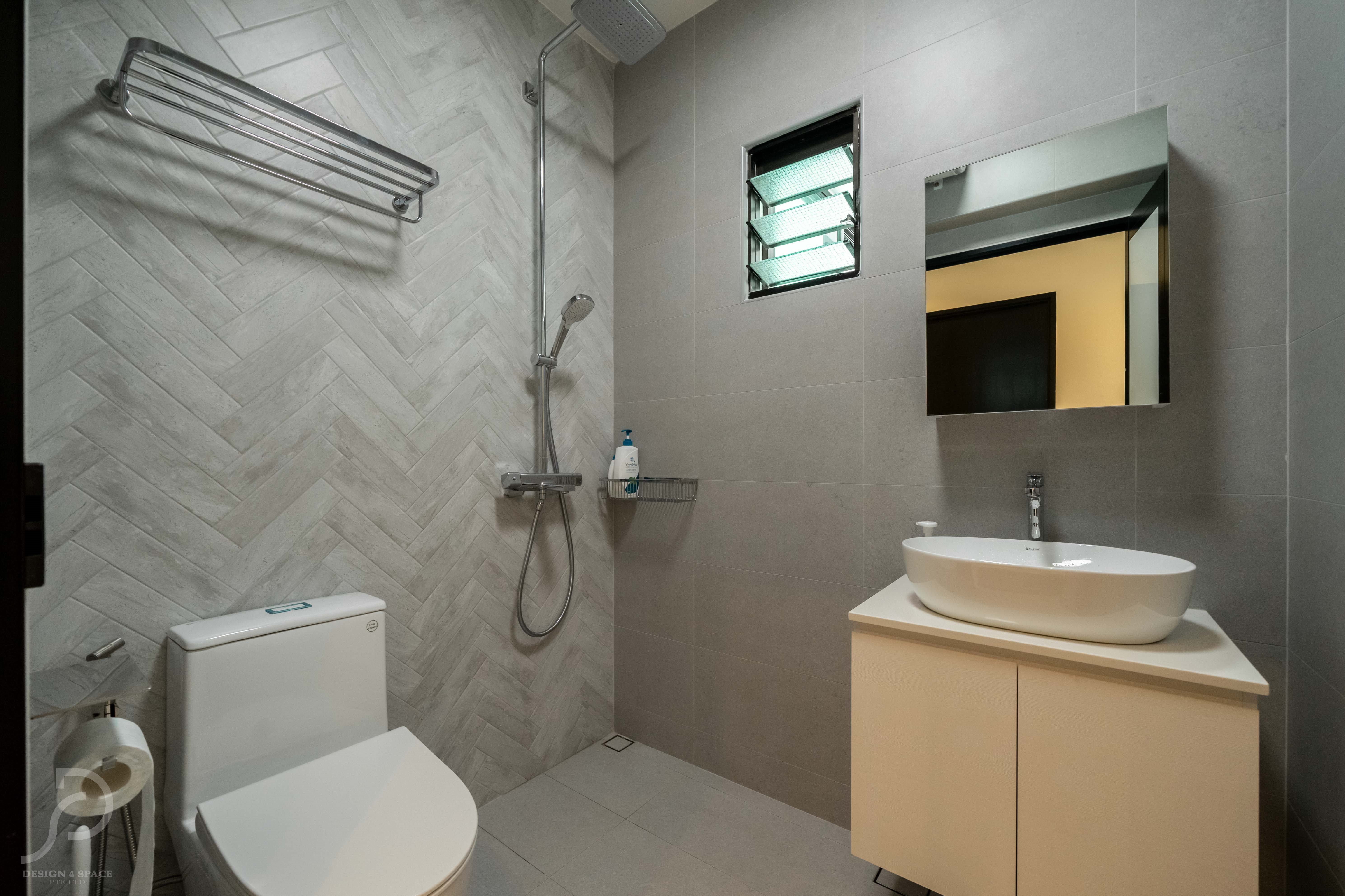 Classical, Contemporary Design - Bathroom - HDB 5 Room - Design by Design 4 Space Pte Ltd