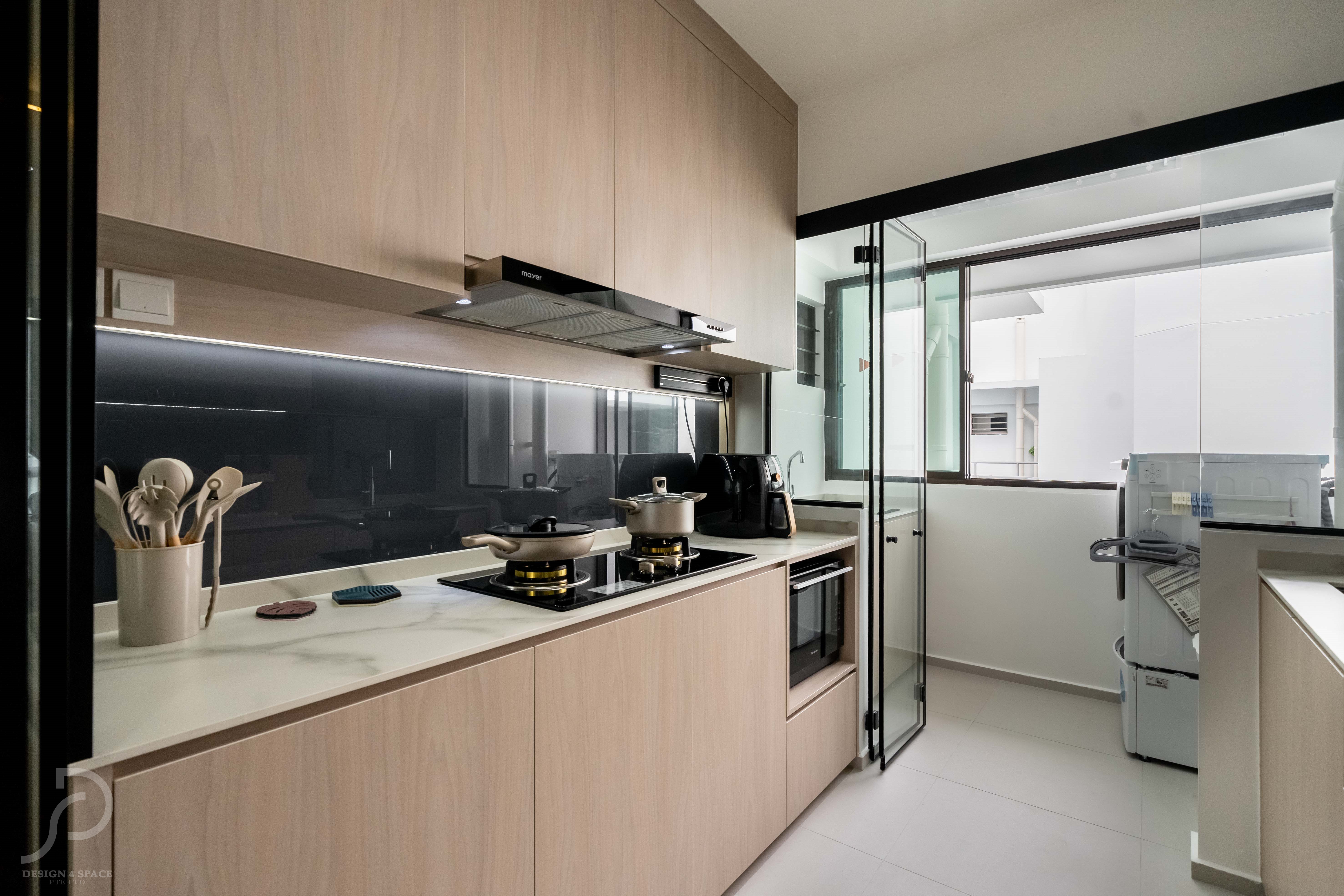 Classical, Contemporary Design - Kitchen - HDB 5 Room - Design by Design 4 Space Pte Ltd