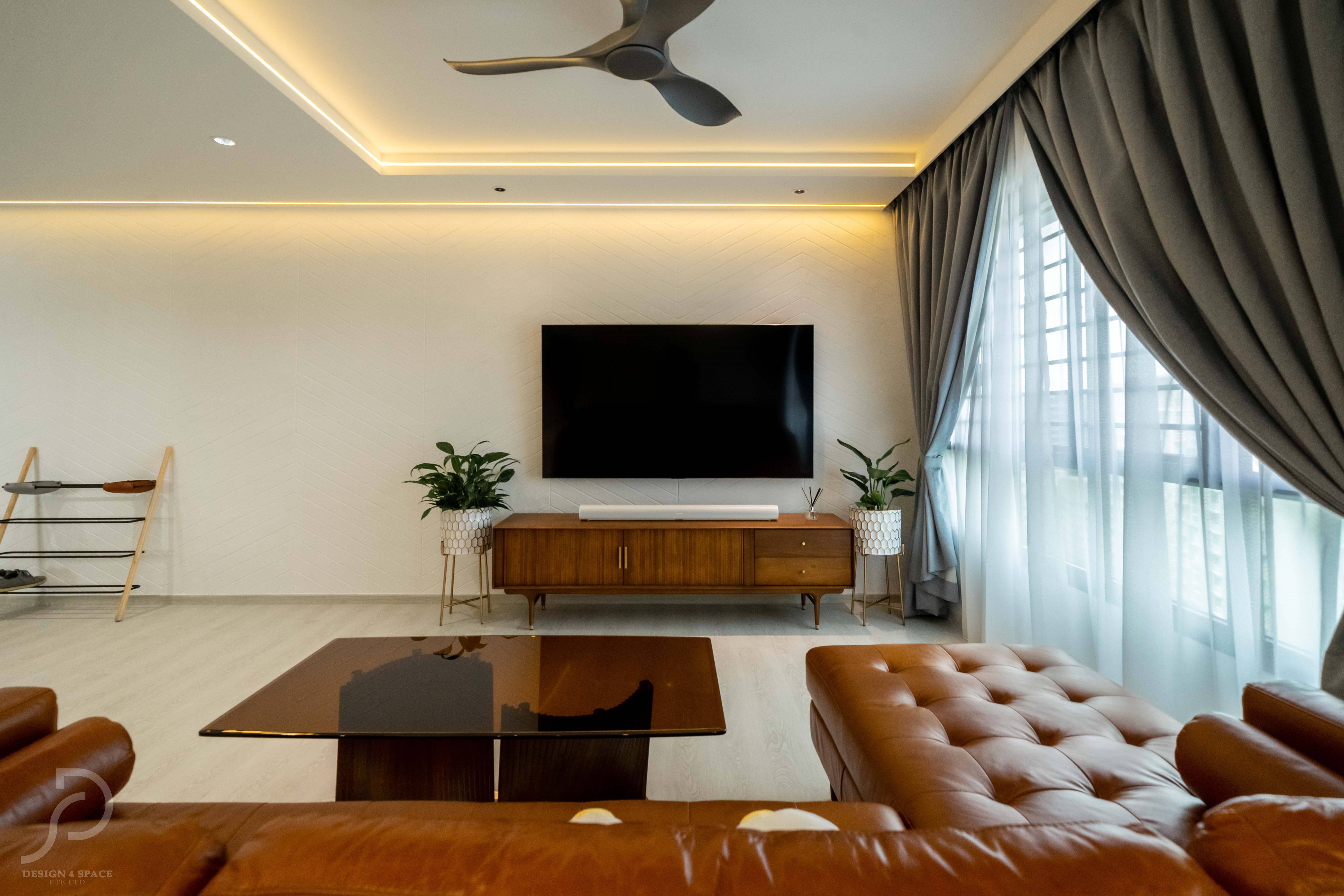 Classical, Contemporary Design - Living Room - HDB 5 Room - Design by Design 4 Space Pte Ltd