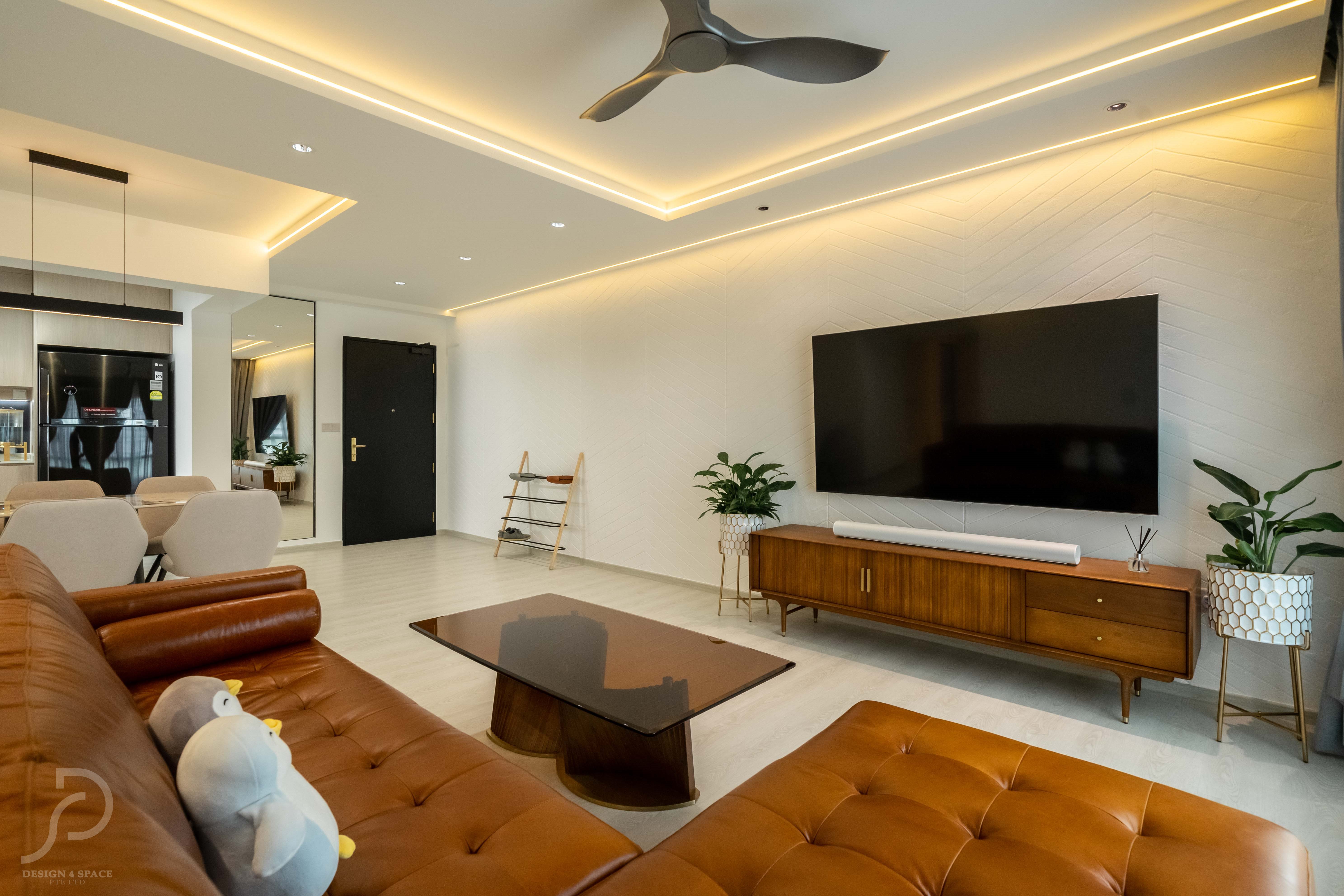 Classical, Contemporary Design - Living Room - HDB 5 Room - Design by Design 4 Space Pte Ltd