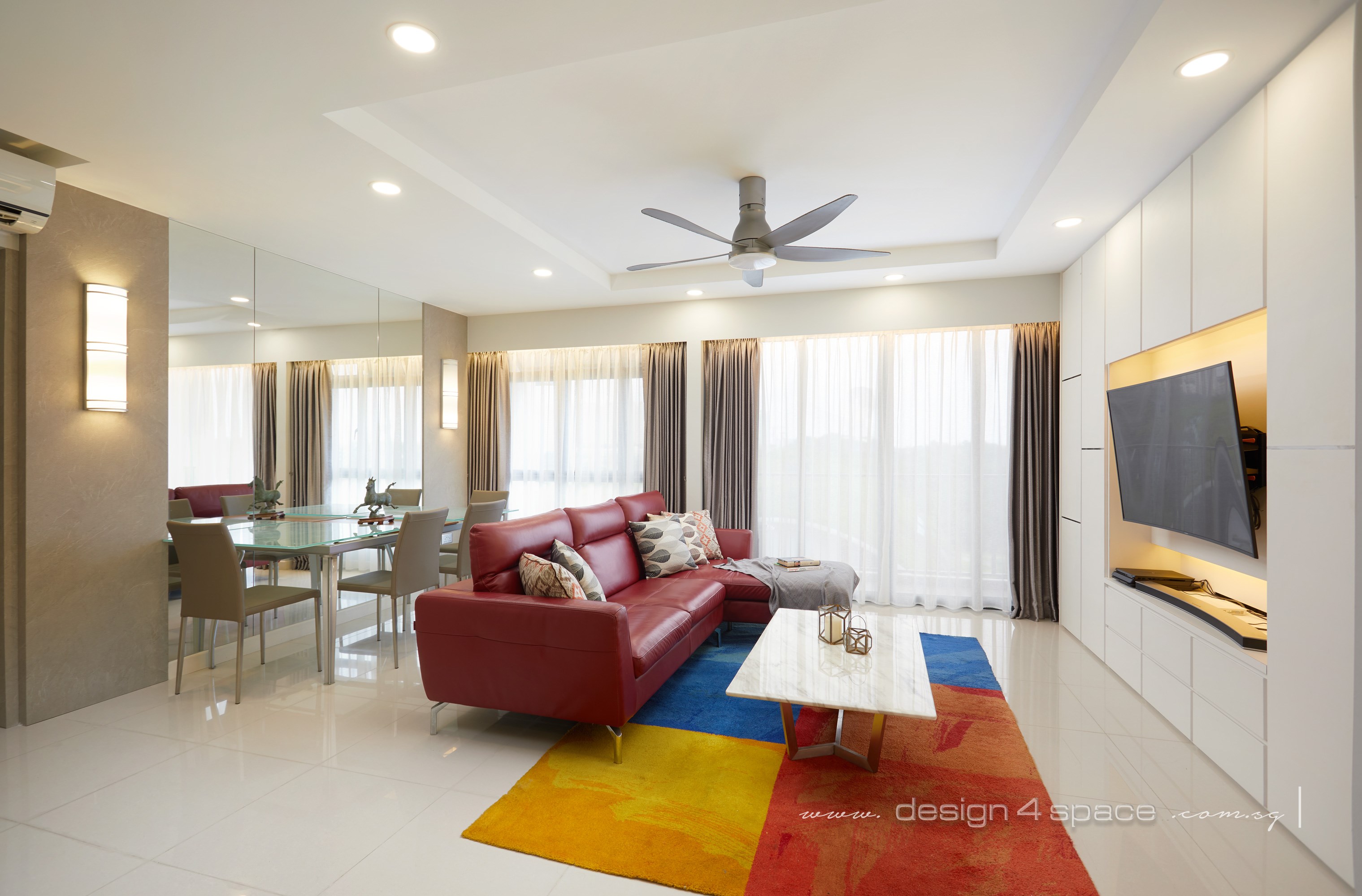 Contemporary, Modern Design - Living Room - HDB 5 Room - Design by Design 4 Space Pte Ltd