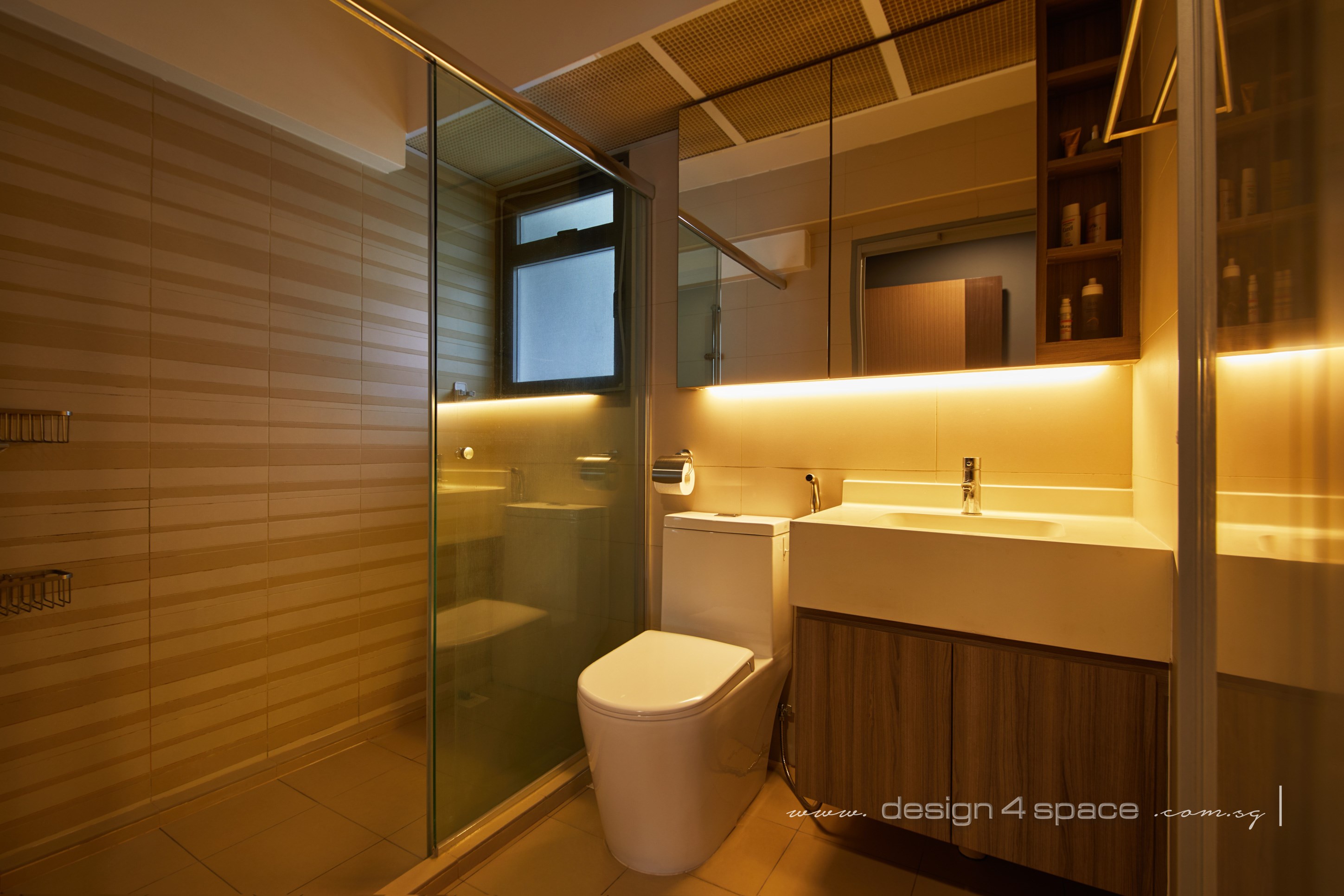 Contemporary, Modern Design - Bathroom - HDB 5 Room - Design by Design 4 Space Pte Ltd