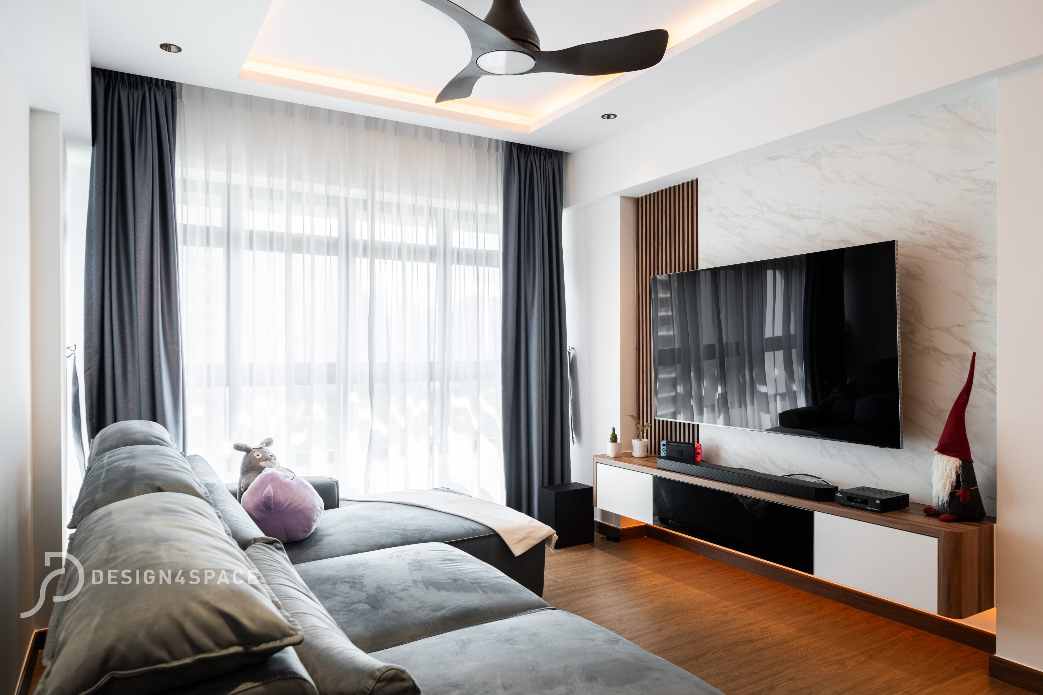 Contemporary, Modern Design - Living Room - HDB 5 Room - Design by Design 4 Space Pte Ltd