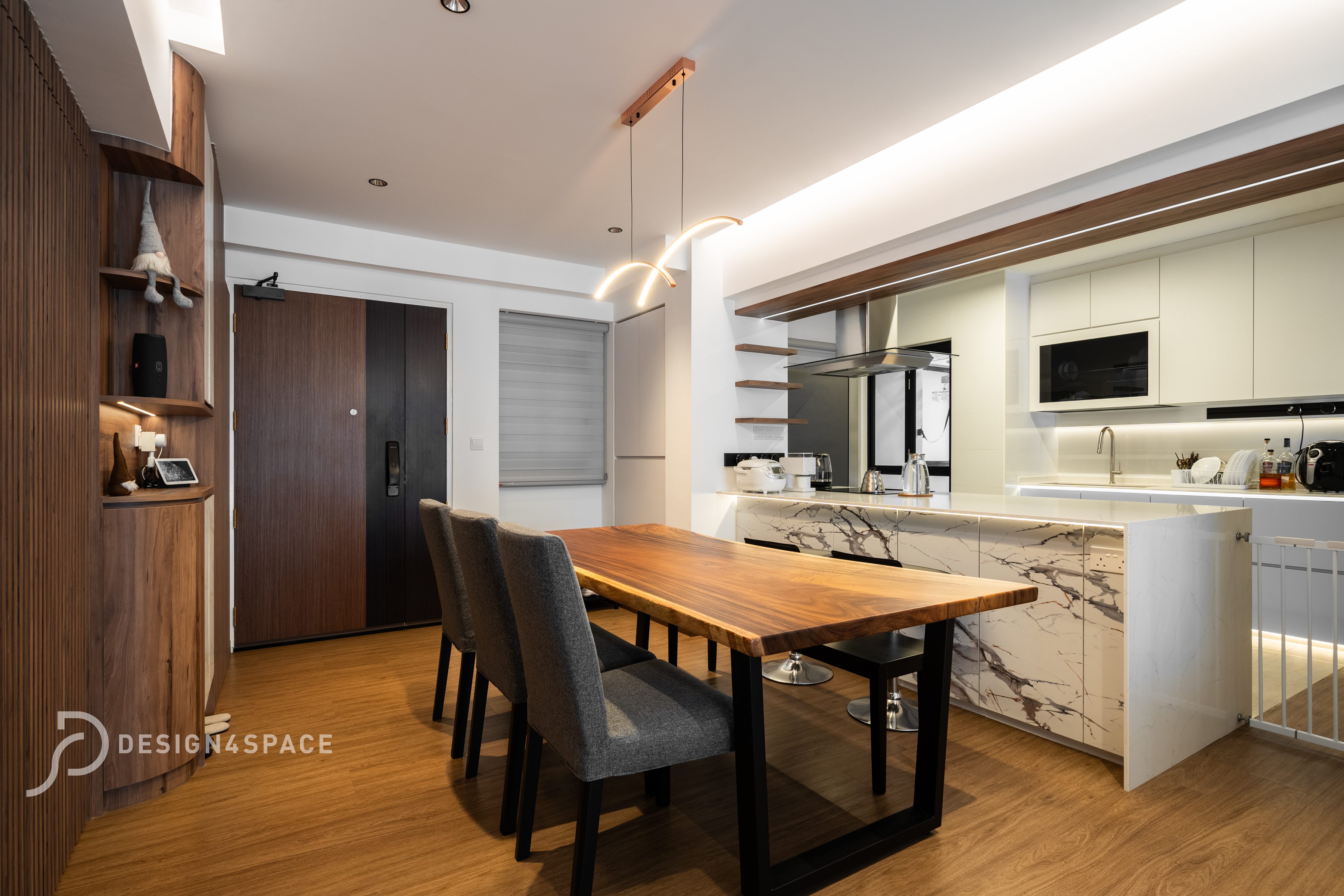 Contemporary, Modern Design - Kitchen - HDB 5 Room - Design by Design 4 Space Pte Ltd