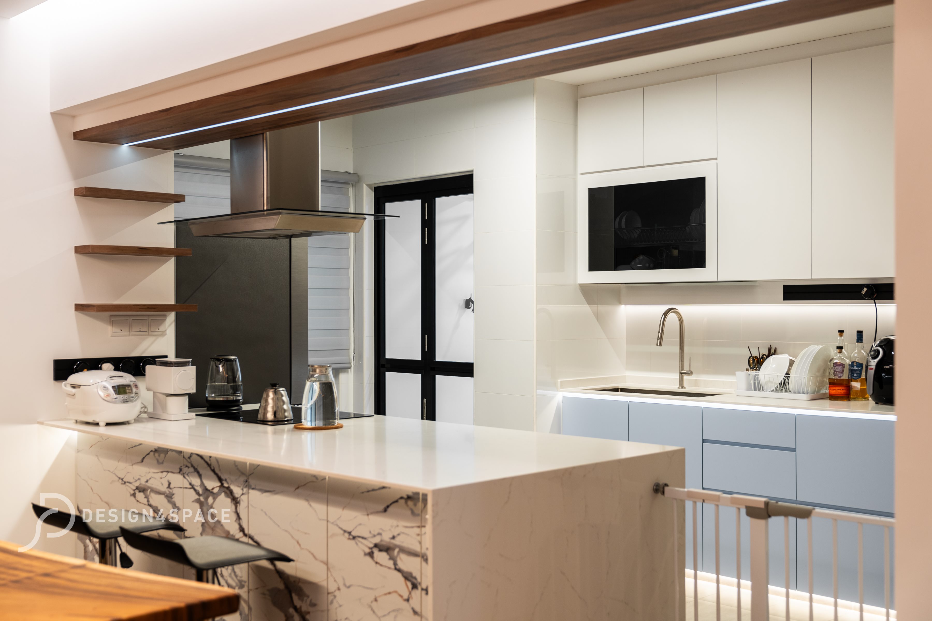 Contemporary, Modern Design - Kitchen - HDB 5 Room - Design by Design 4 Space Pte Ltd