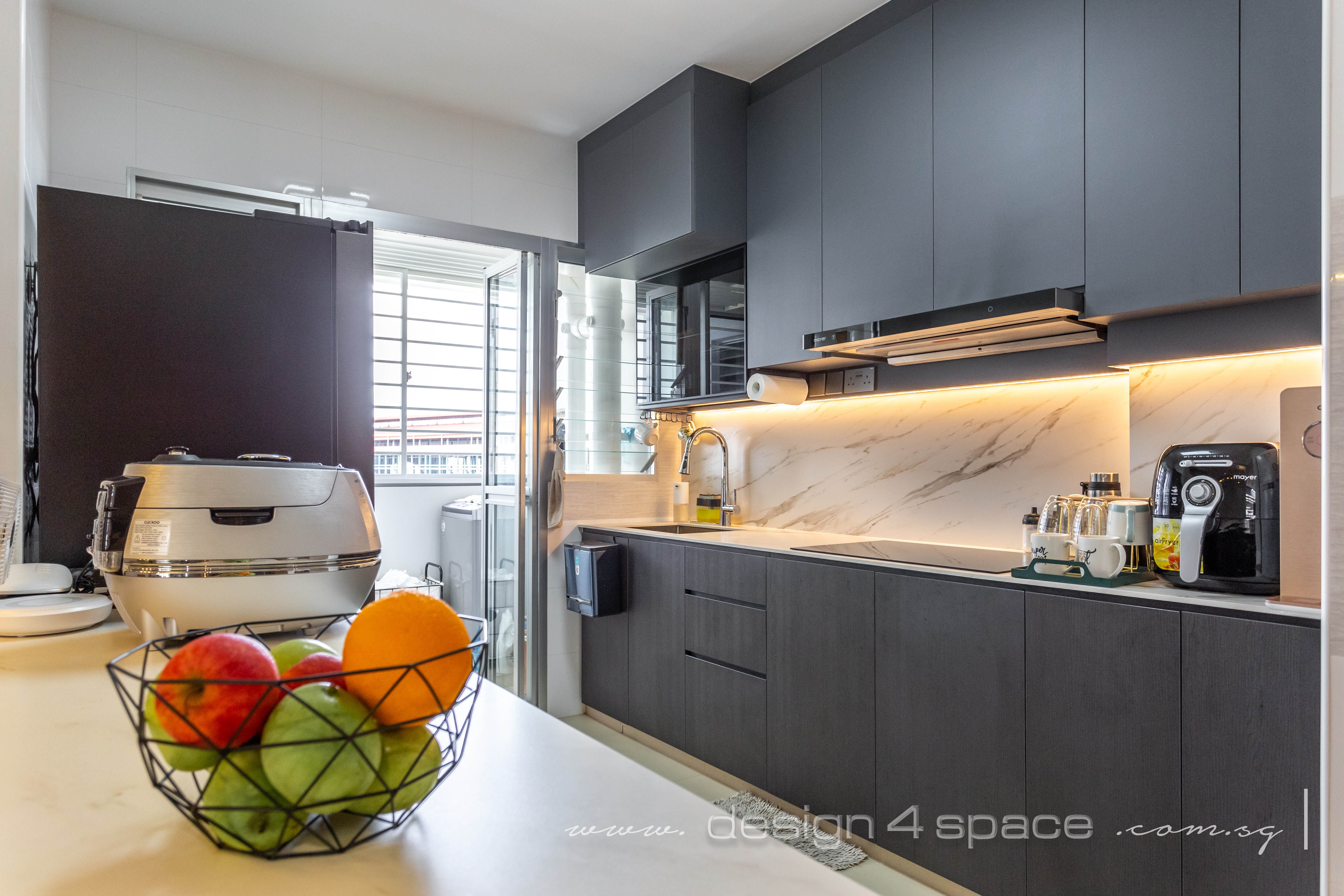 Contemporary, Modern Design - Kitchen - HDB 5 Room - Design by Design 4 Space Pte Ltd