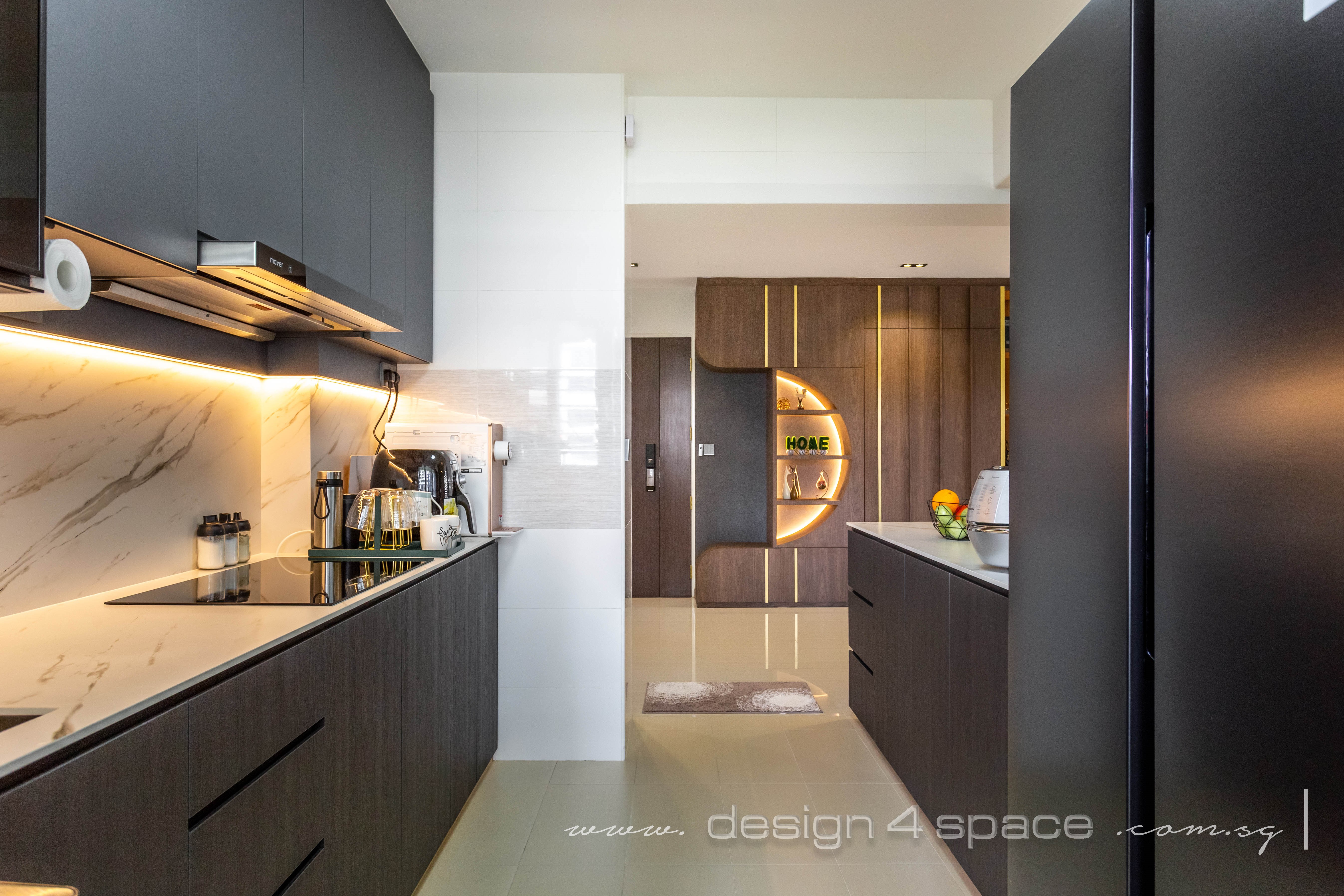 Contemporary, Modern Design - Kitchen - HDB 5 Room - Design by Design 4 Space Pte Ltd