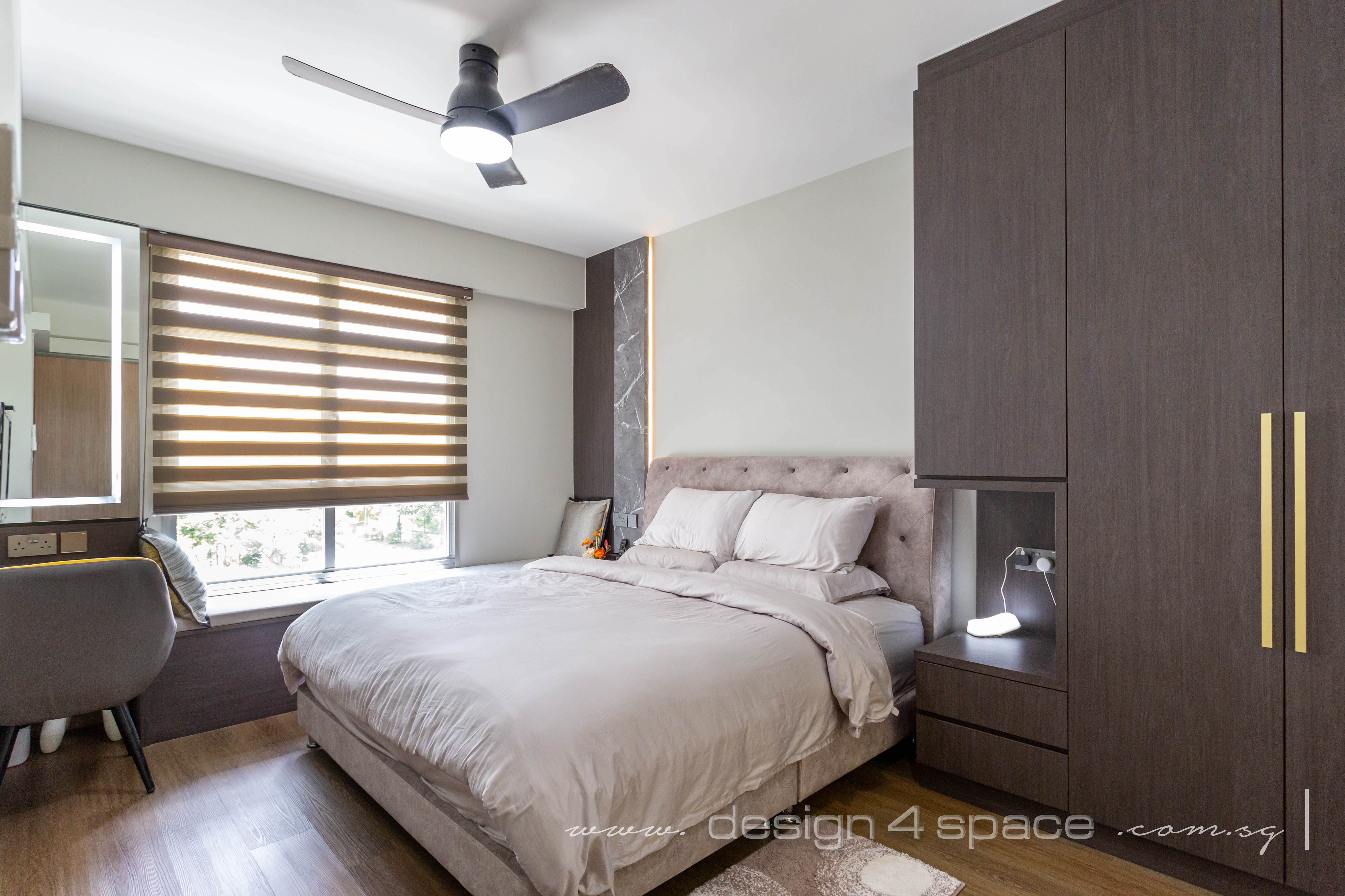 Contemporary, Modern Design - Bedroom - HDB 5 Room - Design by Design 4 Space Pte Ltd