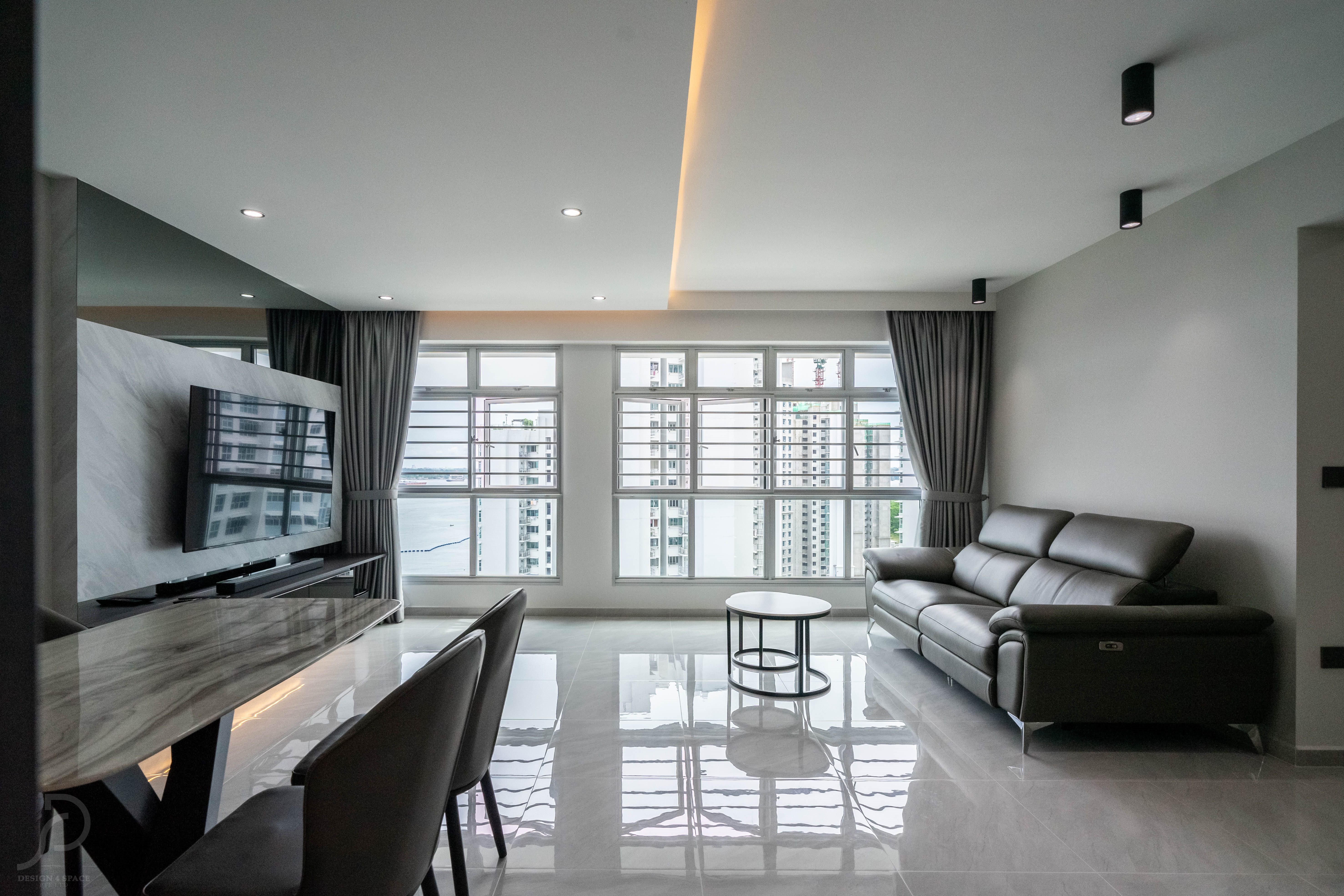 Minimalist, Modern Design - Living Room - HDB 5 Room - Design by Design 4 Space Pte Ltd