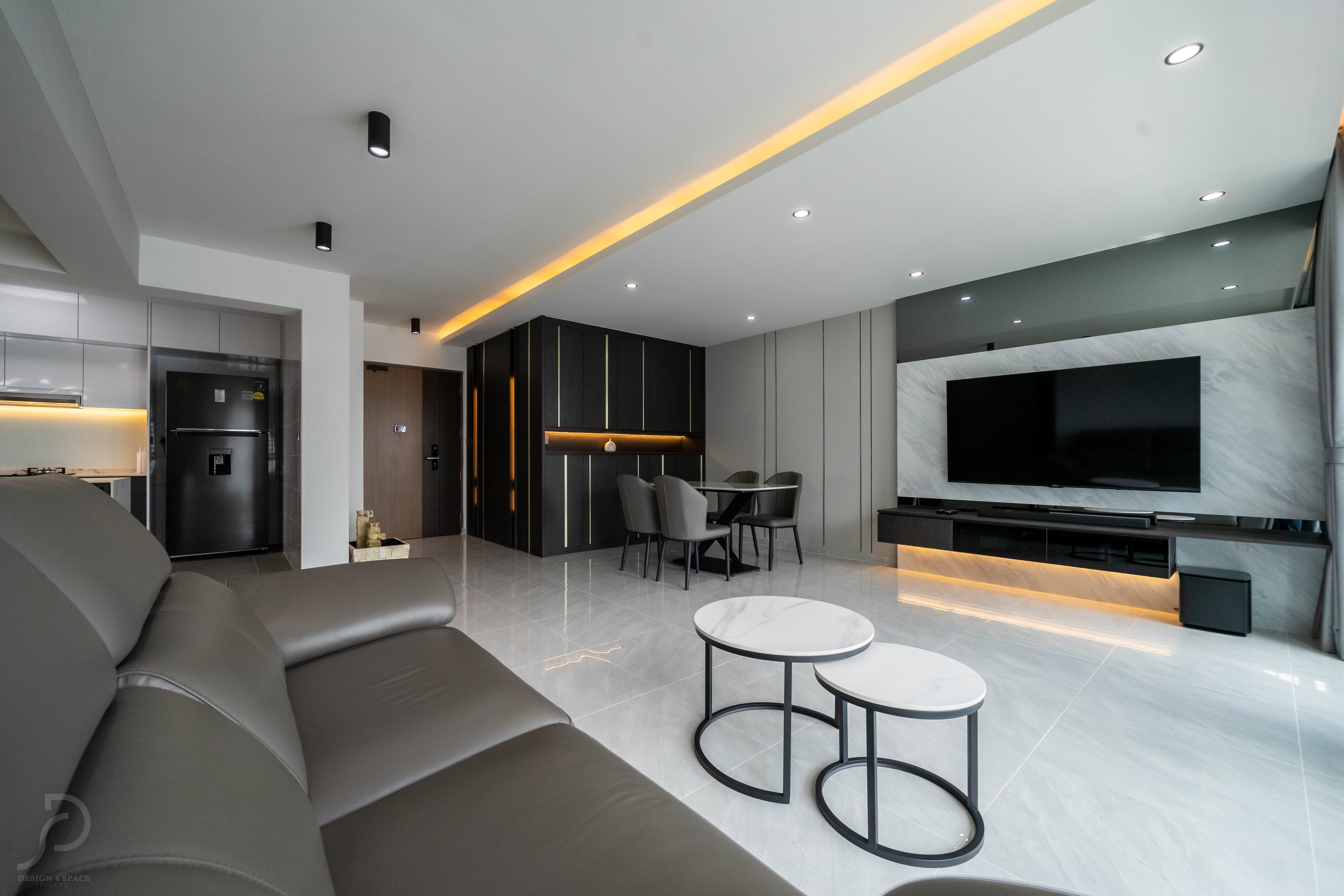 Minimalist, Modern Design - Living Room - HDB 5 Room - Design by Design 4 Space Pte Ltd