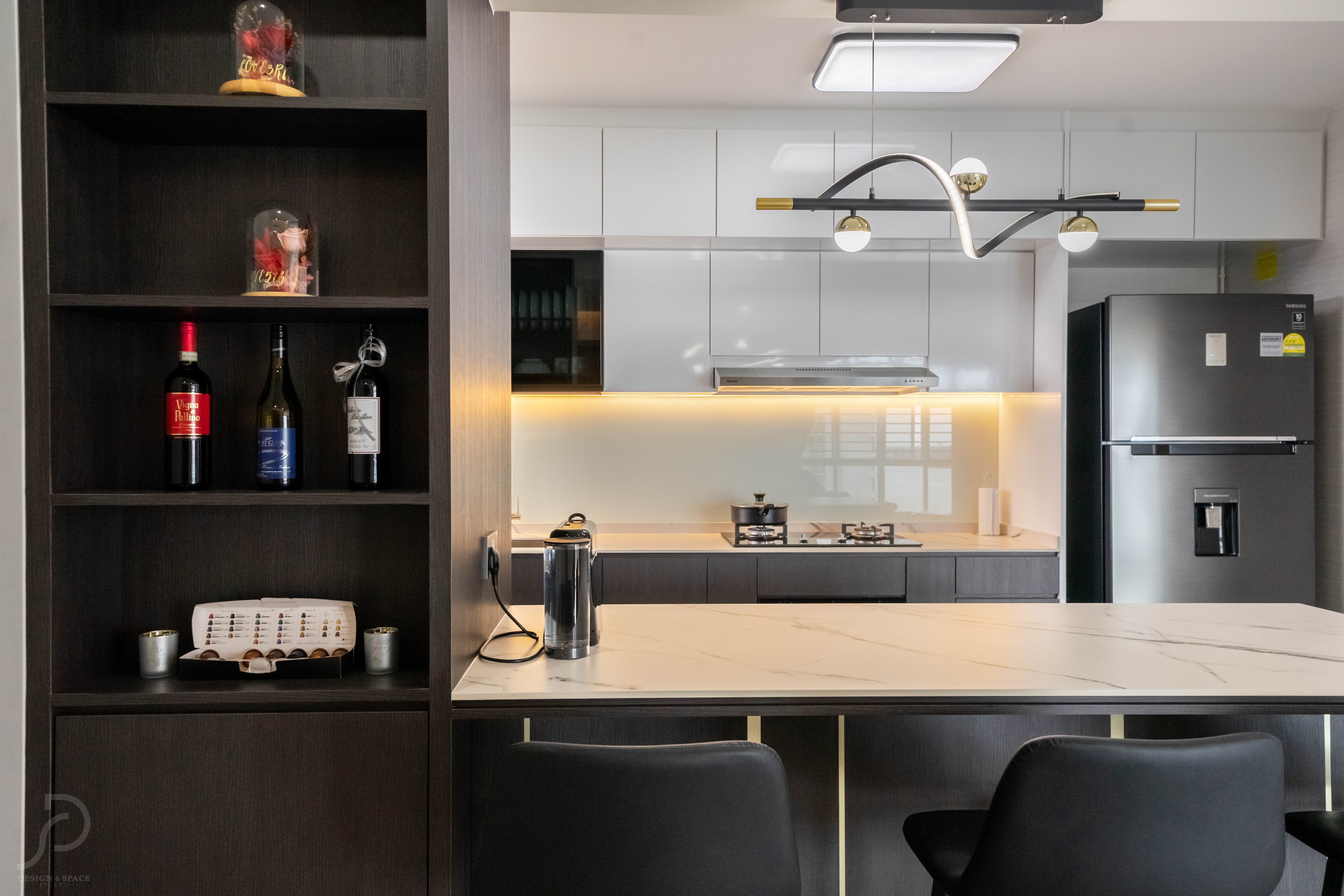 Minimalist, Modern Design - Kitchen - HDB 5 Room - Design by Design 4 Space Pte Ltd