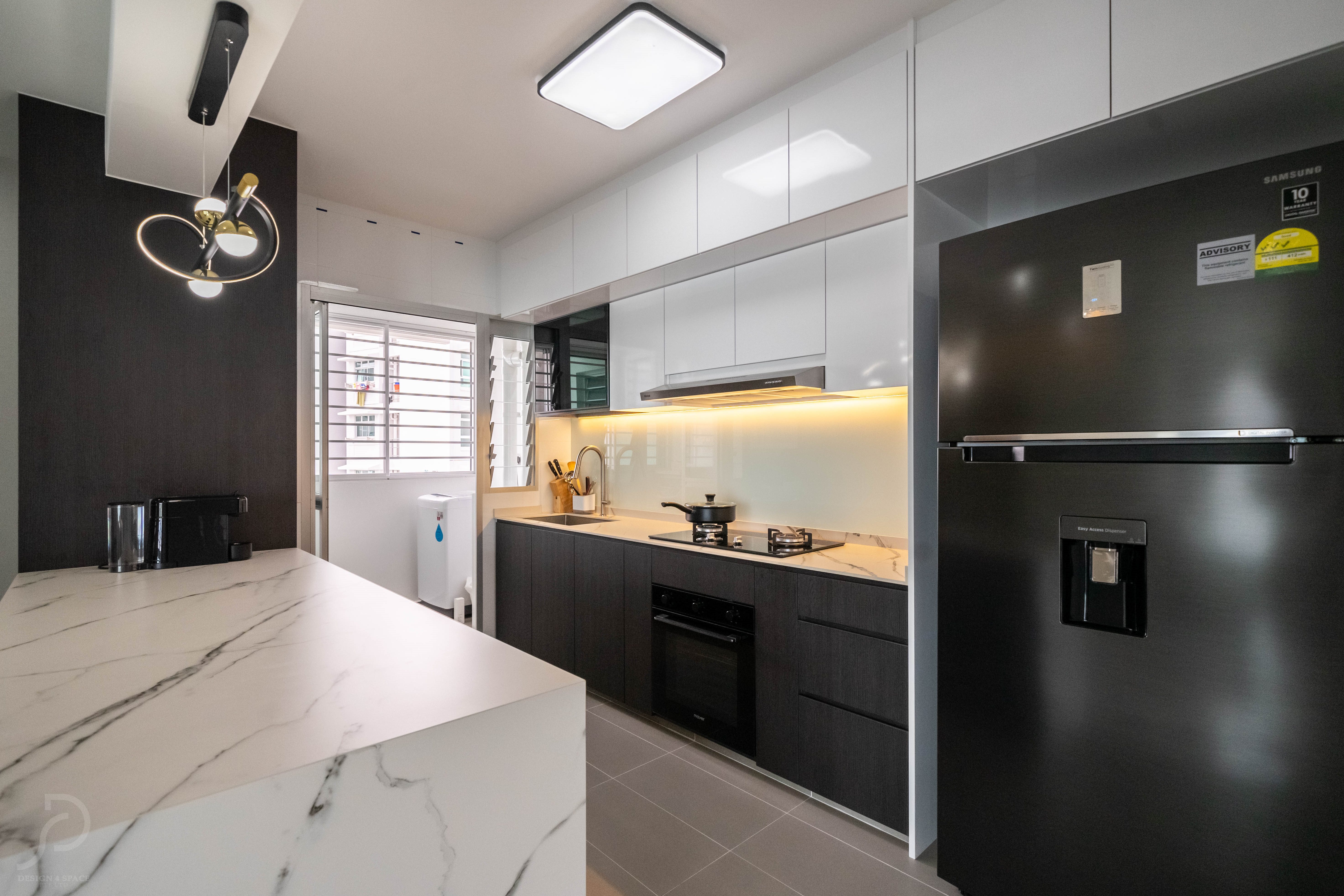 Minimalist, Modern Design - Kitchen - HDB 5 Room - Design by Design 4 Space Pte Ltd