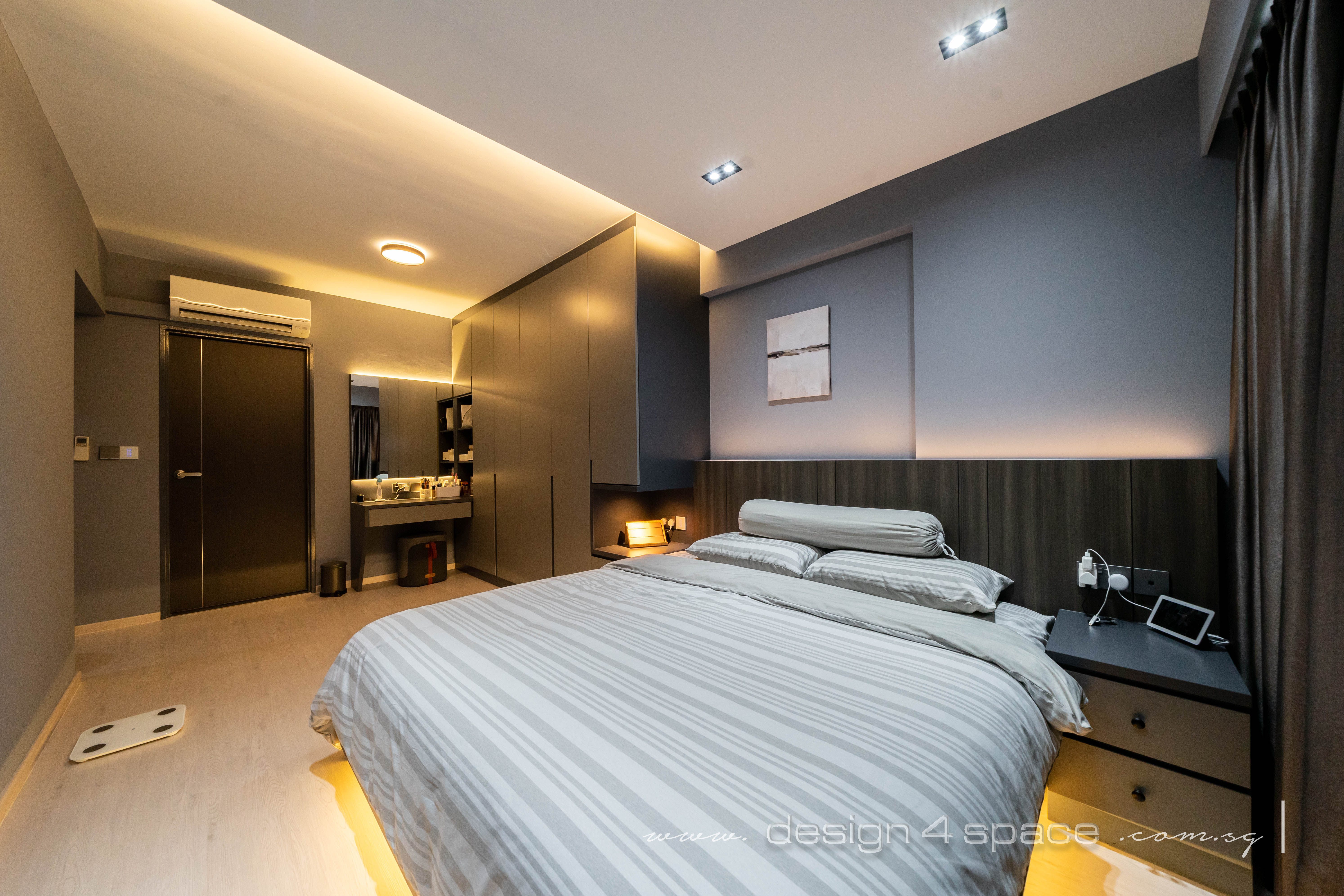 Contemporary, Modern Design - Bedroom - HDB 5 Room - Design by Design 4 Space Pte Ltd