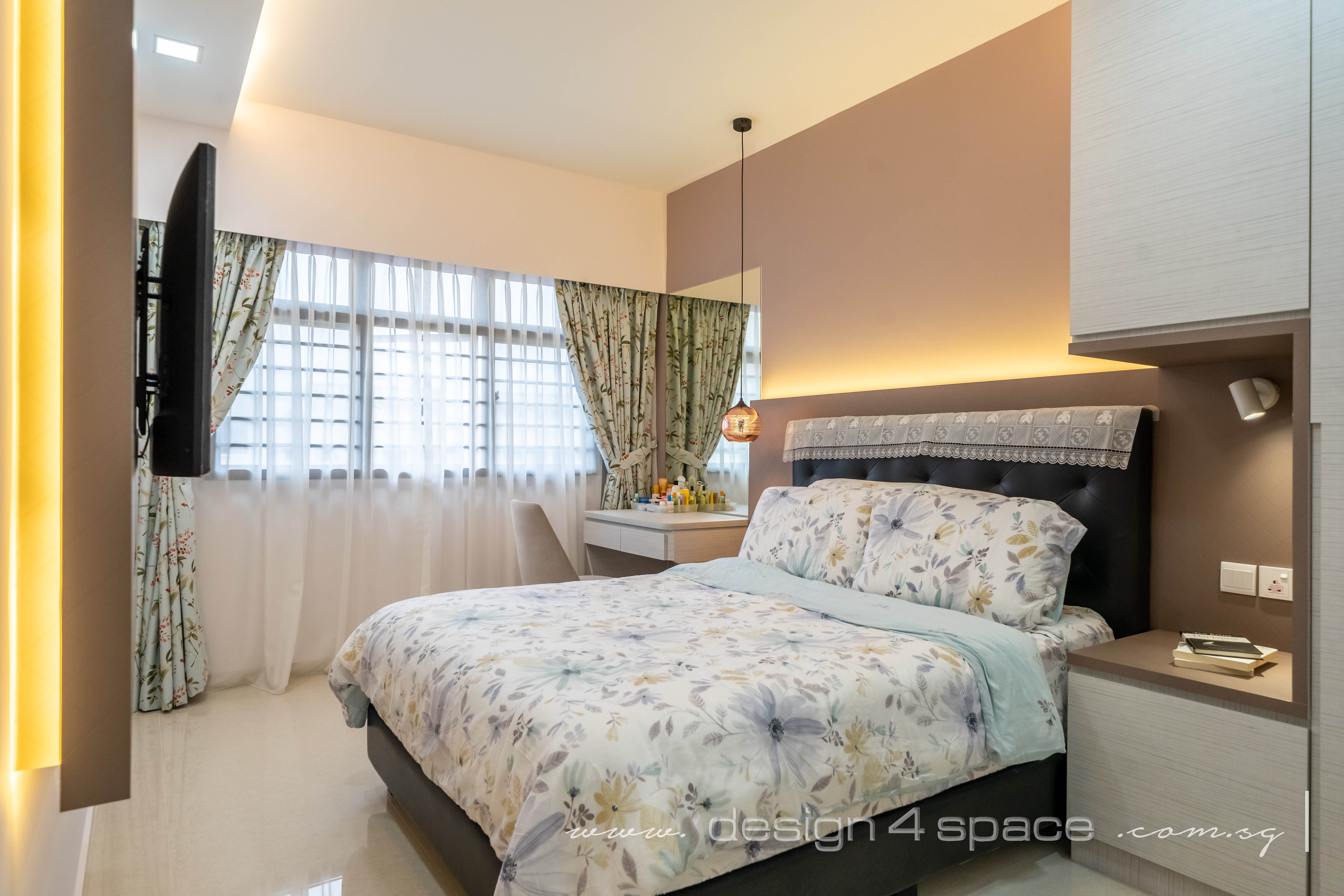 Contemporary, Modern Design - Bedroom - HDB 5 Room - Design by Design 4 Space Pte Ltd