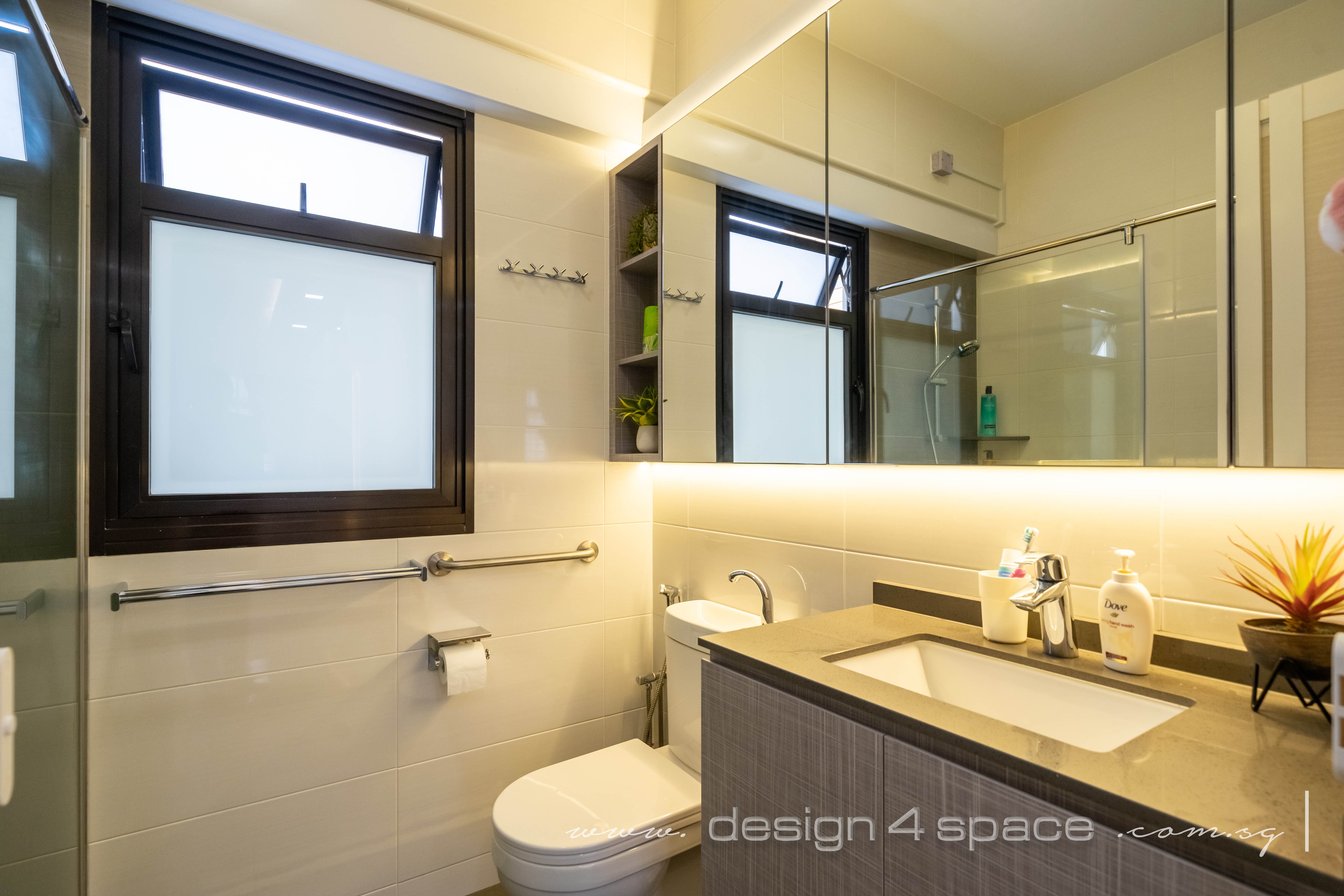 Contemporary, Modern Design - Bathroom - HDB 5 Room - Design by Design 4 Space Pte Ltd